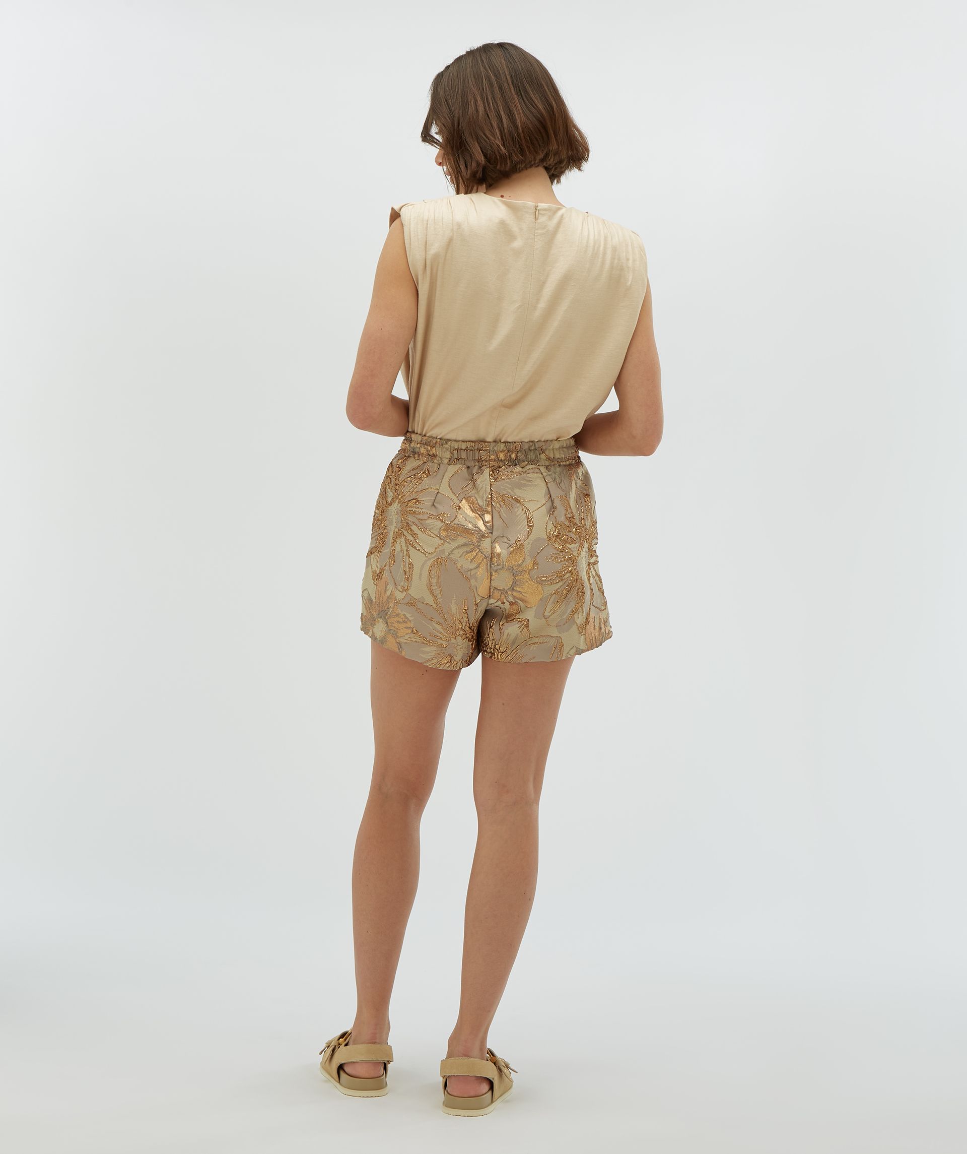FLORIAN regular fit shorts met metallic details