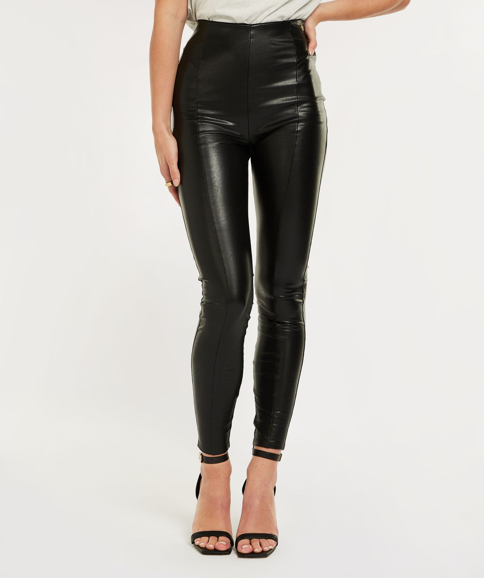 GEMMA skinny fit trousers with coating