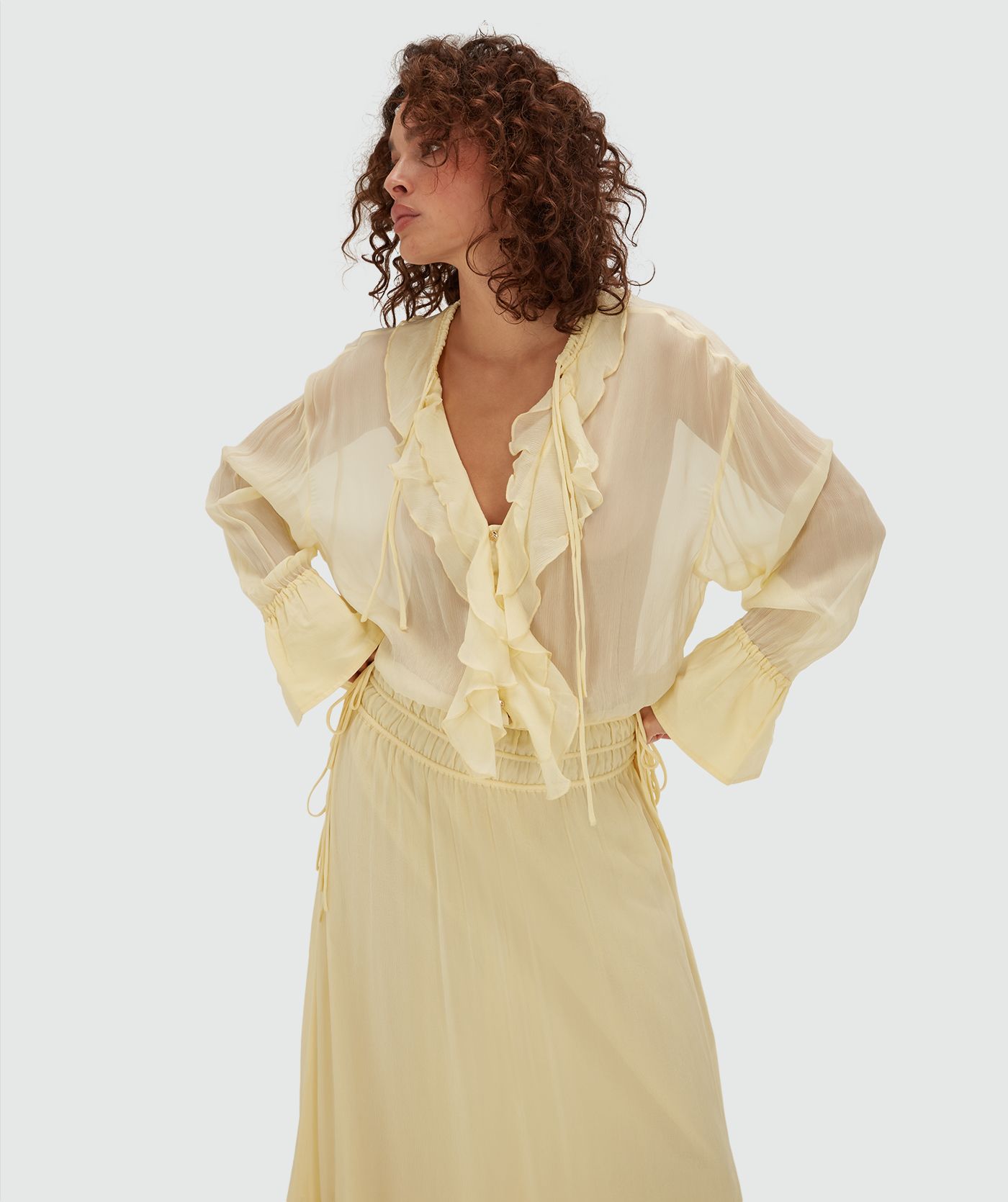 GISELE oversized maxi dress Butter Yellow , JOSH V | Official online shop