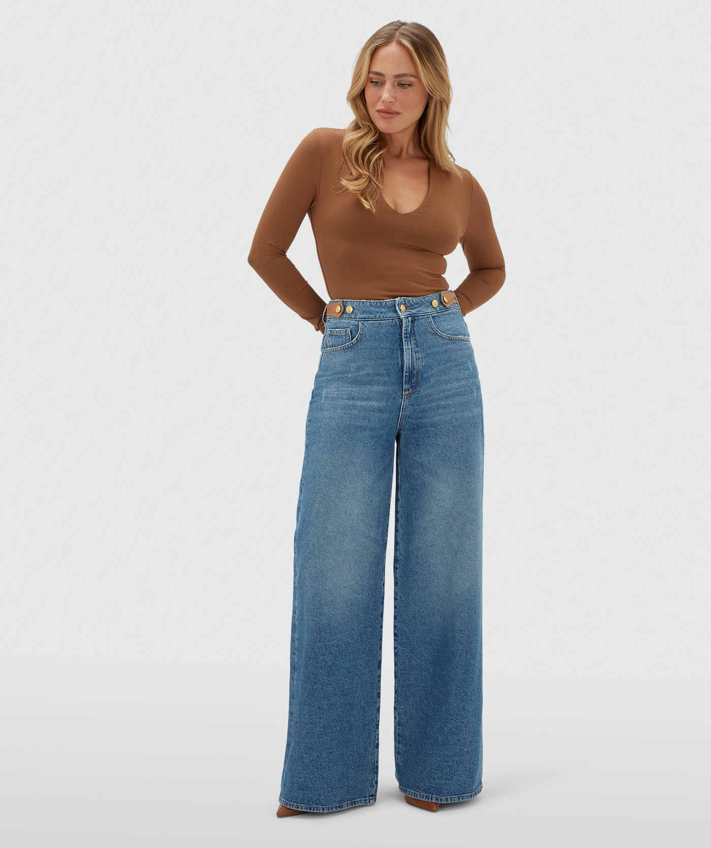 JV-GLORIA high waisted wide leg jeans