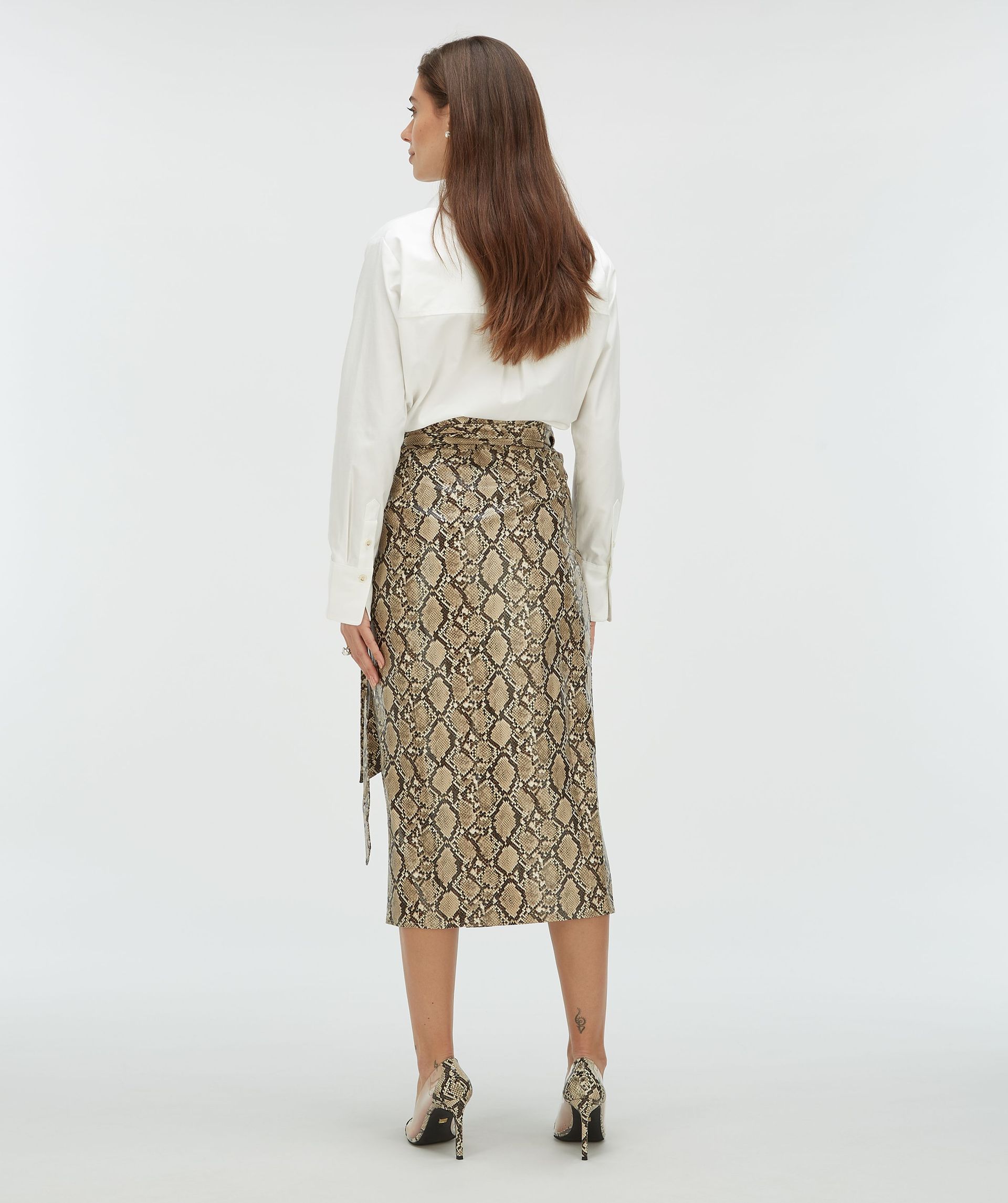 HANNAH high waisted rok met slangenprint