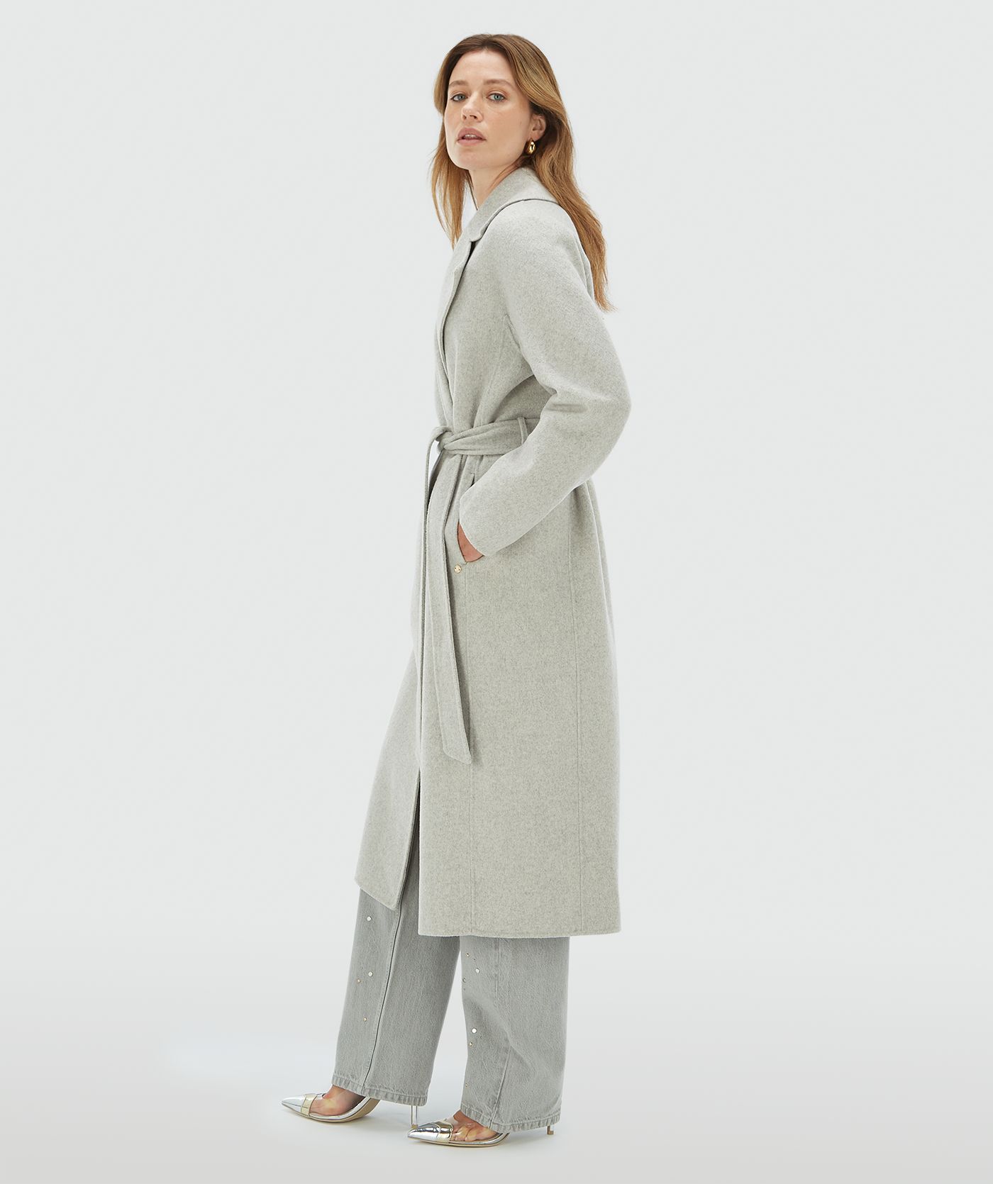 HARPER straight fit coat with cashmere