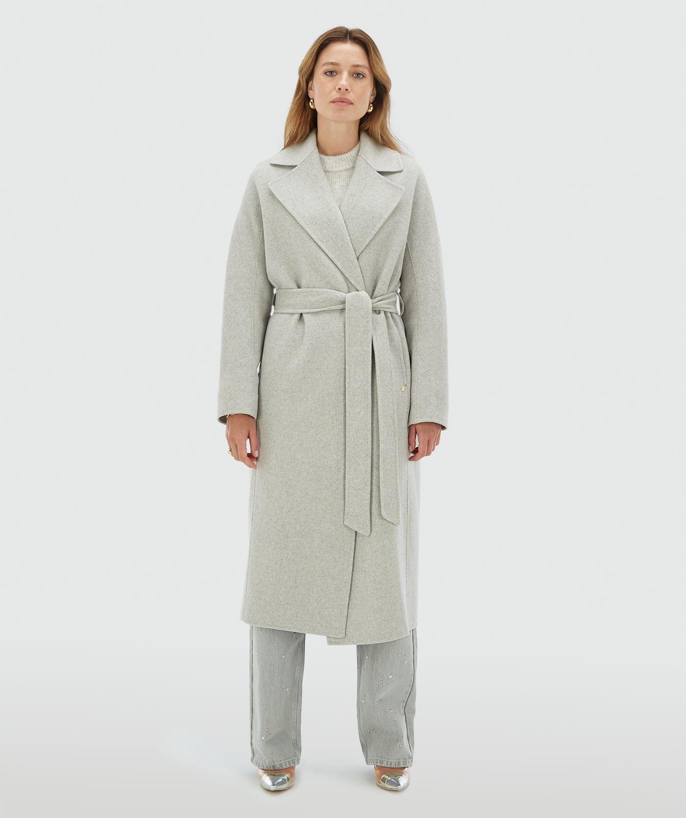 HARPER straight fit coat with cashmere