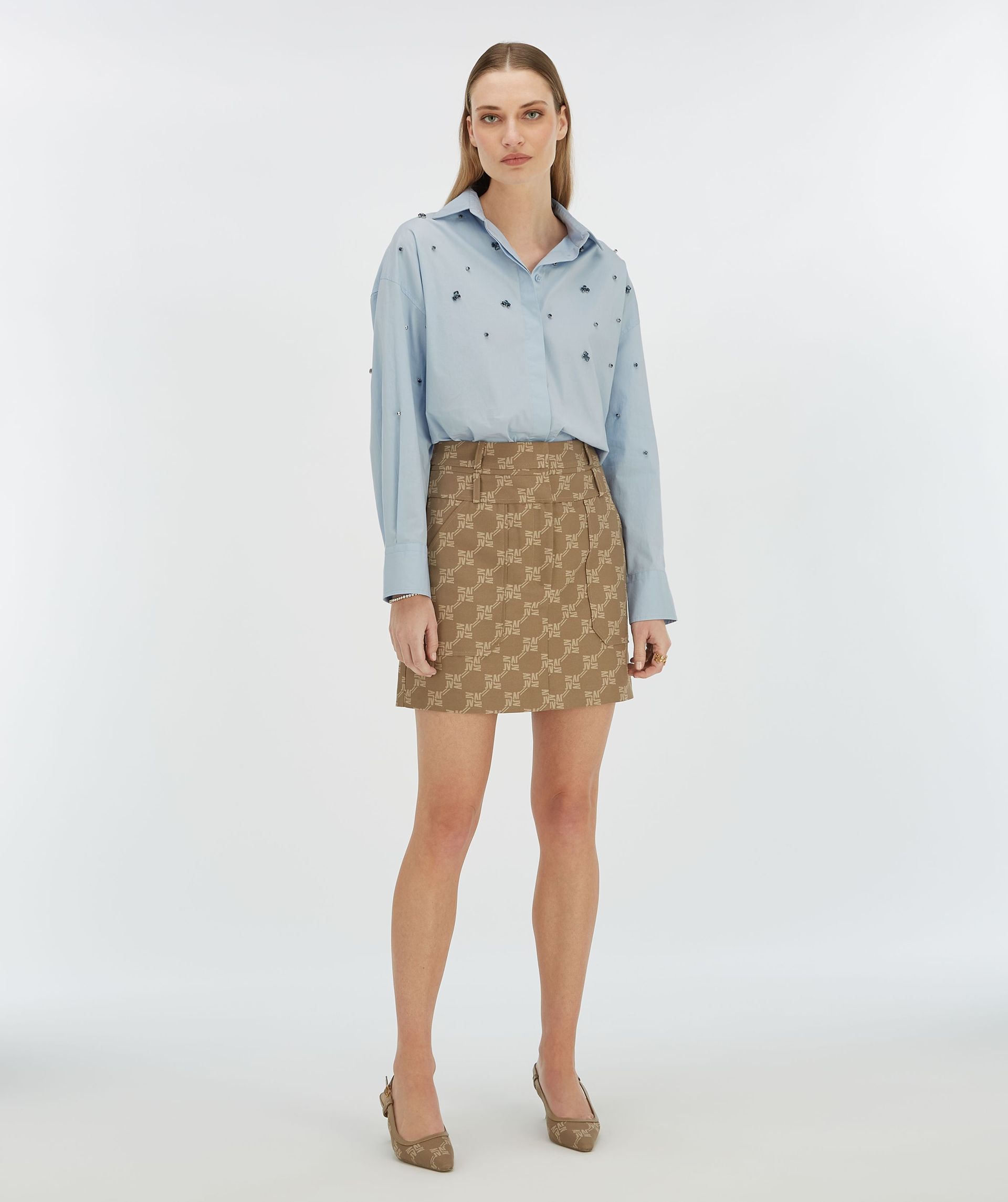 HAVA mini skirt with logo print