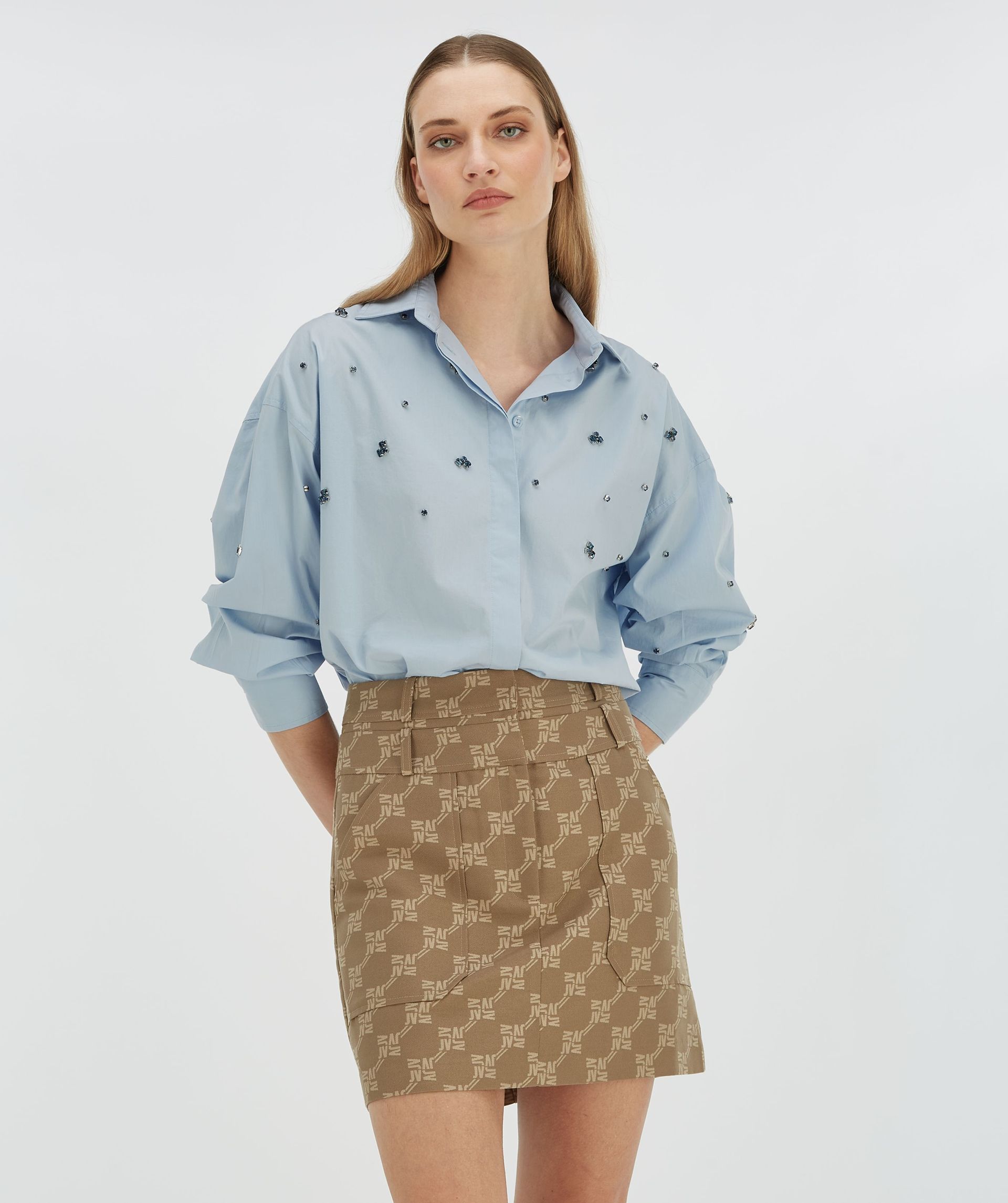 HAVA mini skirt with logo print