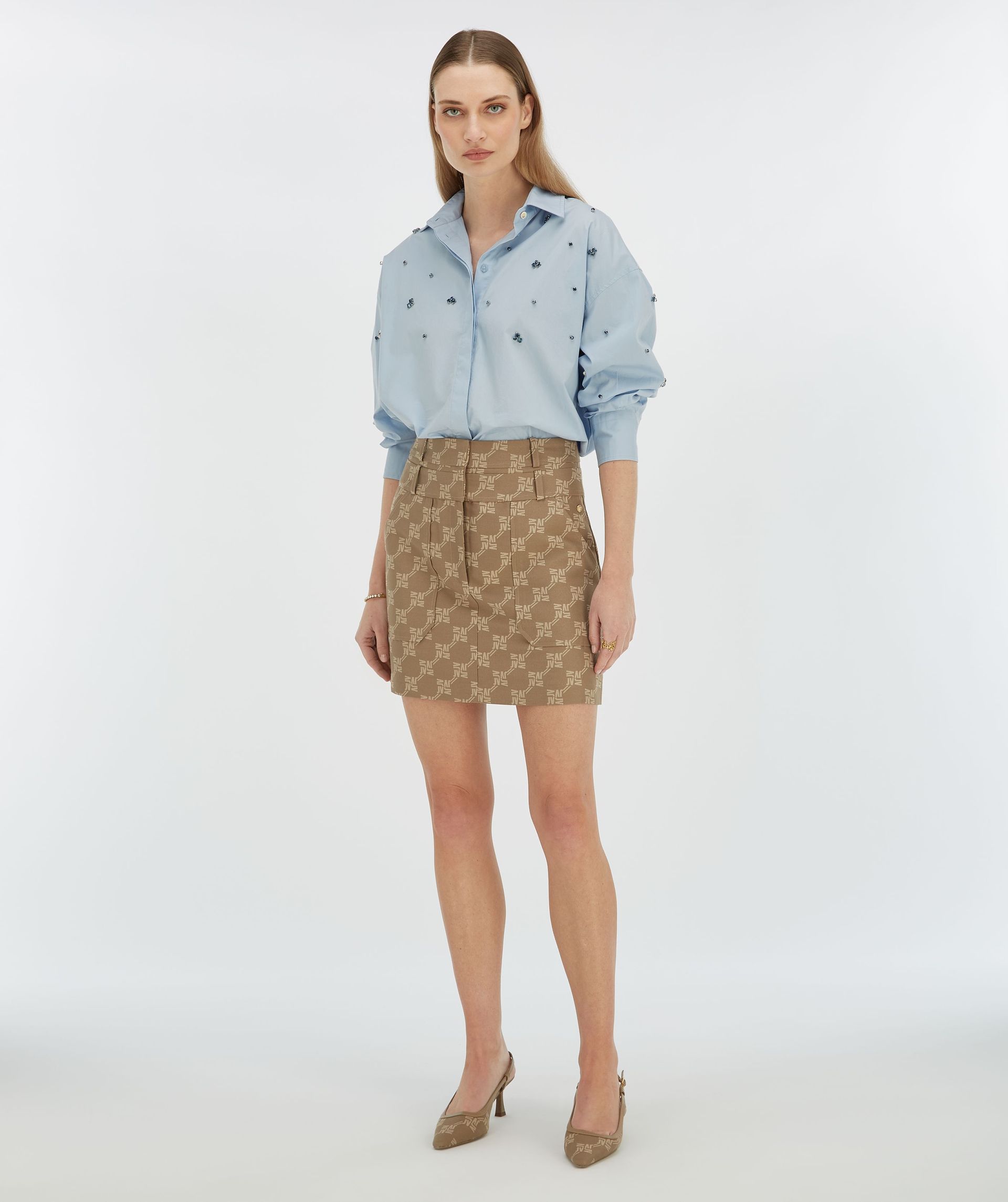 HAVA mini skirt with logo print