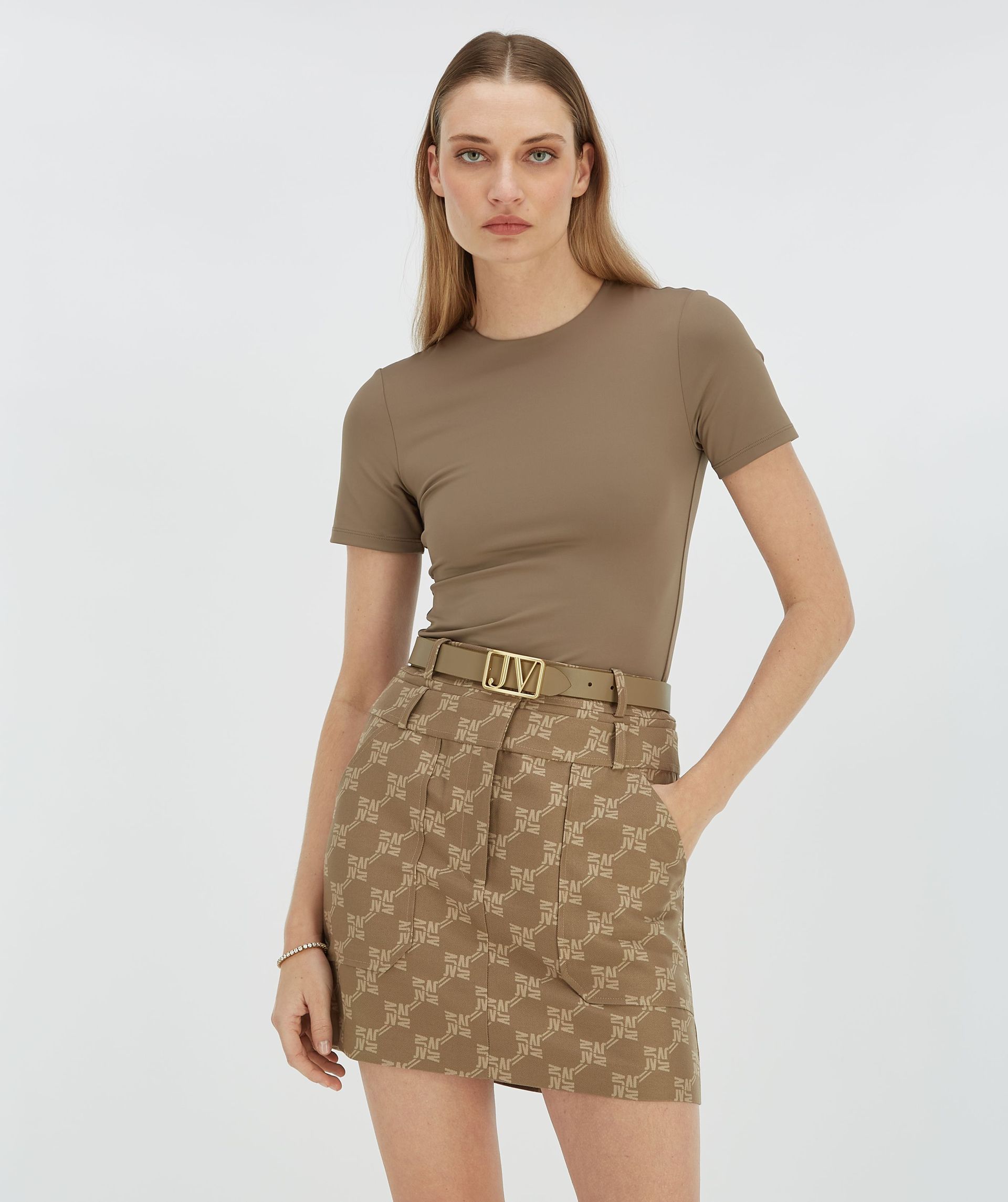HAVA mini skirt with logo print