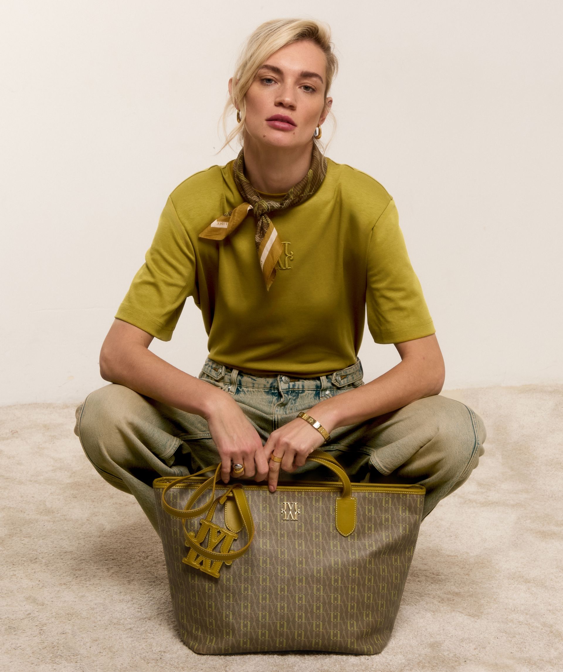 JV-HUDA shopper bag with logo print