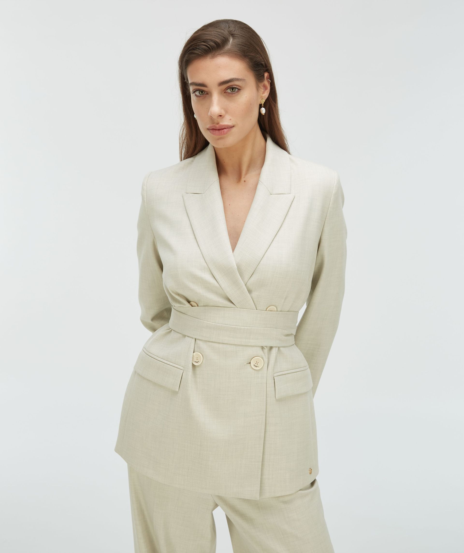 ISE straight fit blazer met strap