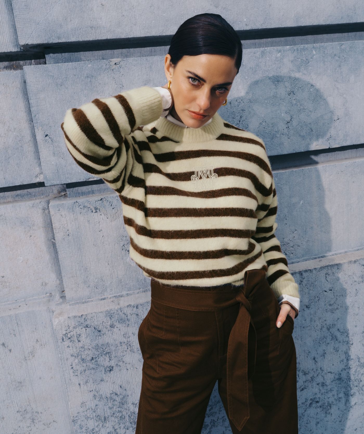 JV-IZE oversized striped sweater