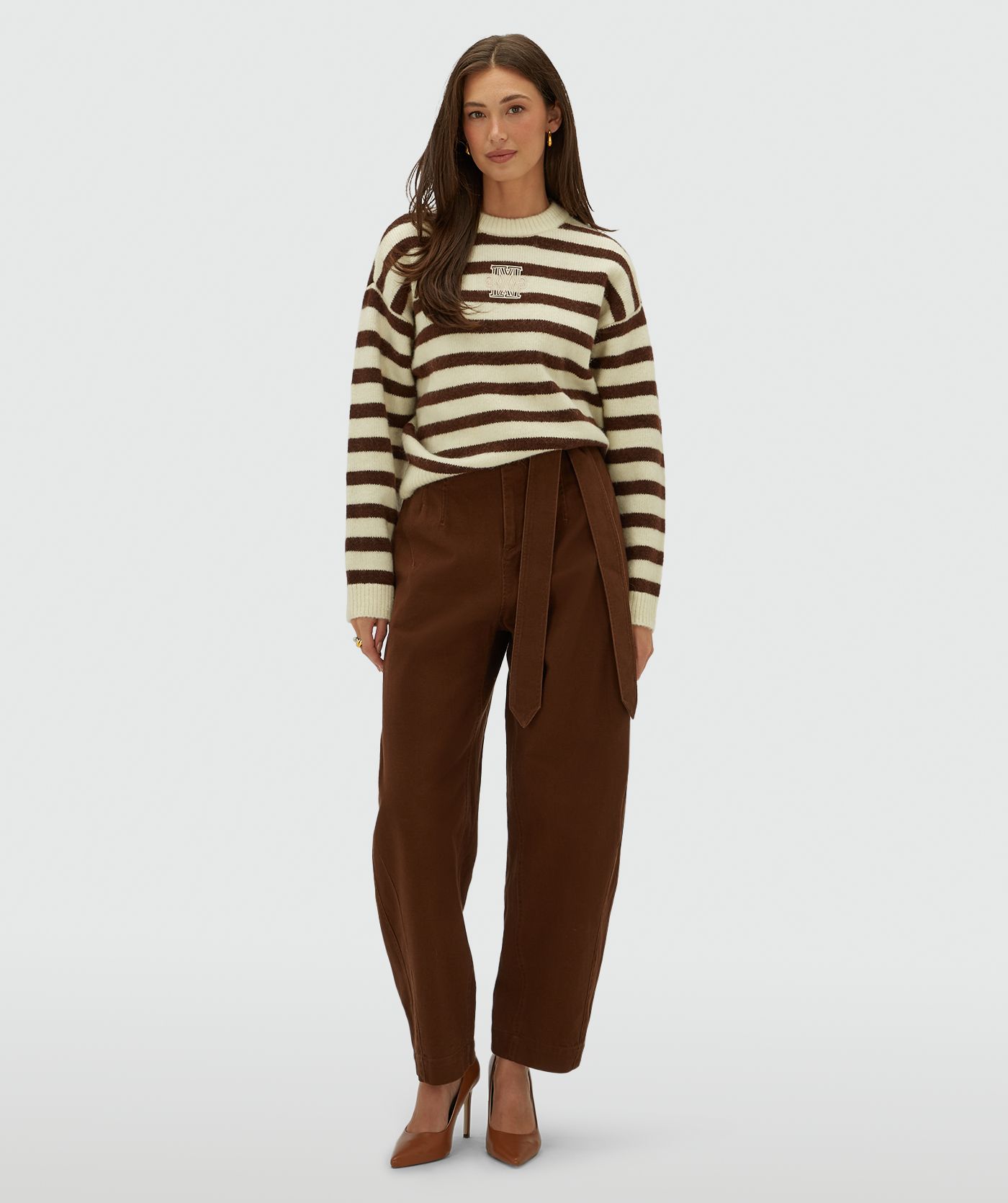 JV-IZE oversized striped sweater