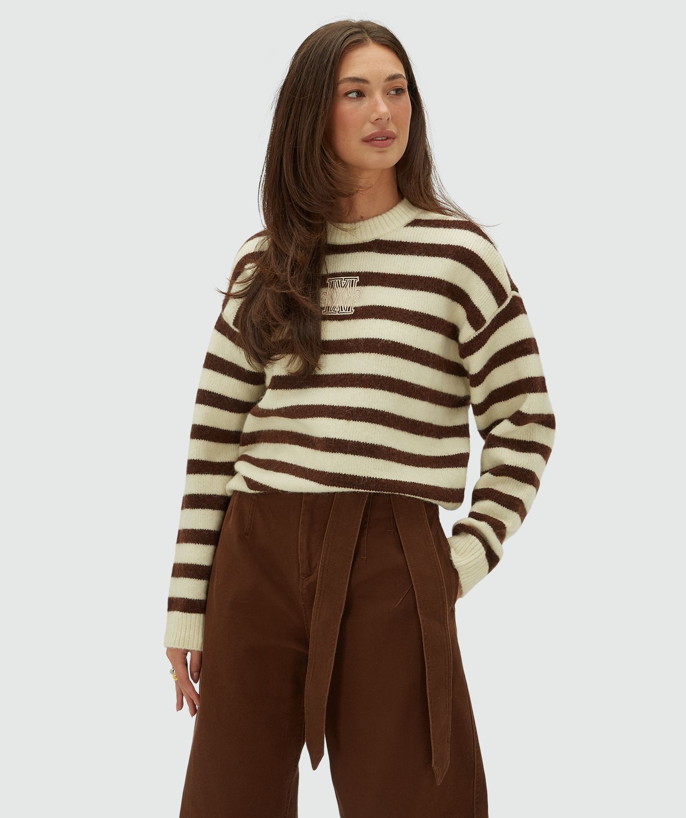 JV-IZE oversized striped sweater