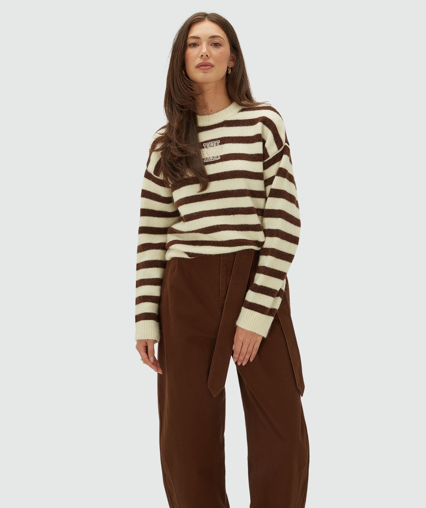 JV-IZE oversized striped sweater