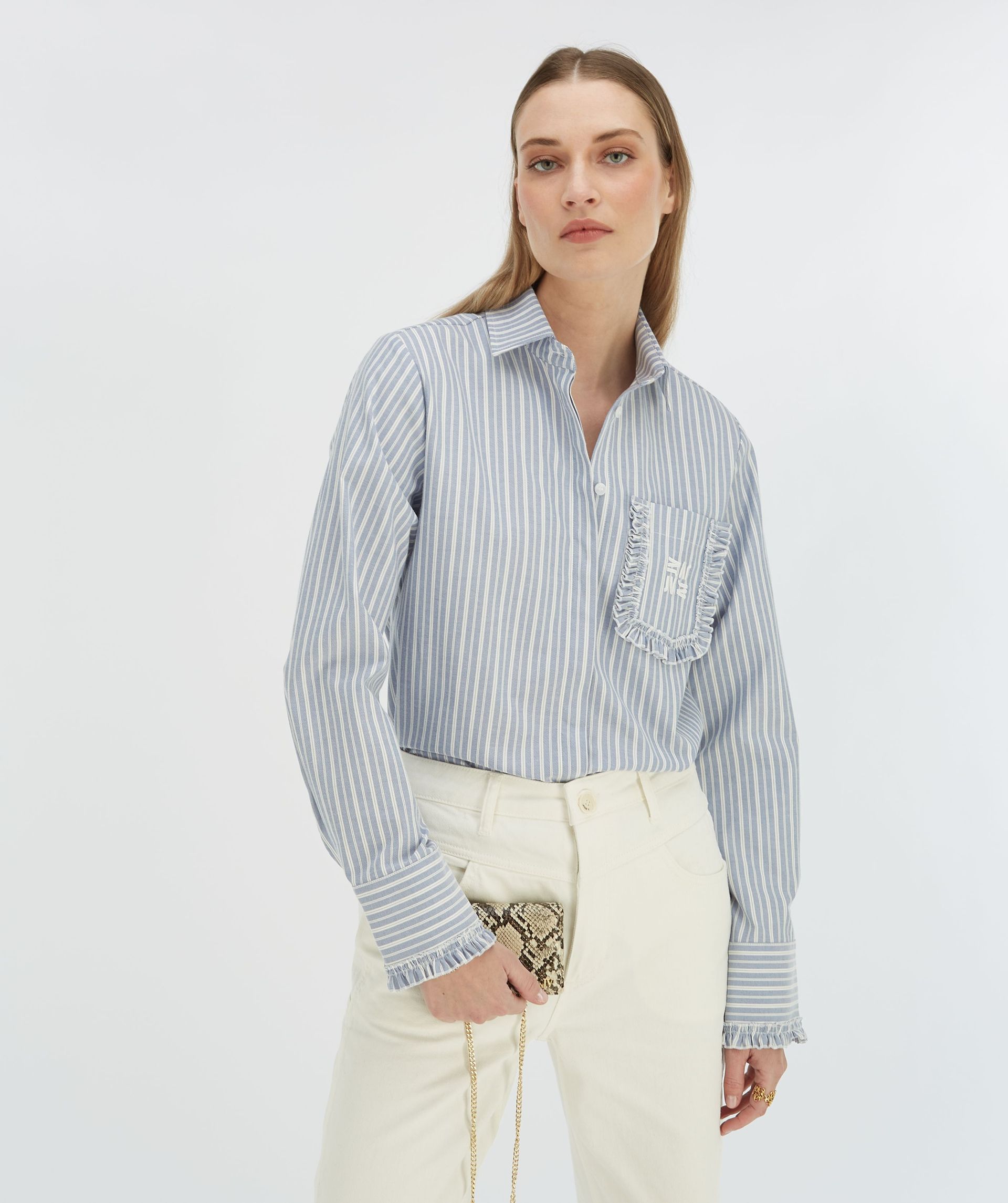 JENNIE regular fit blouse met strepen en ruches