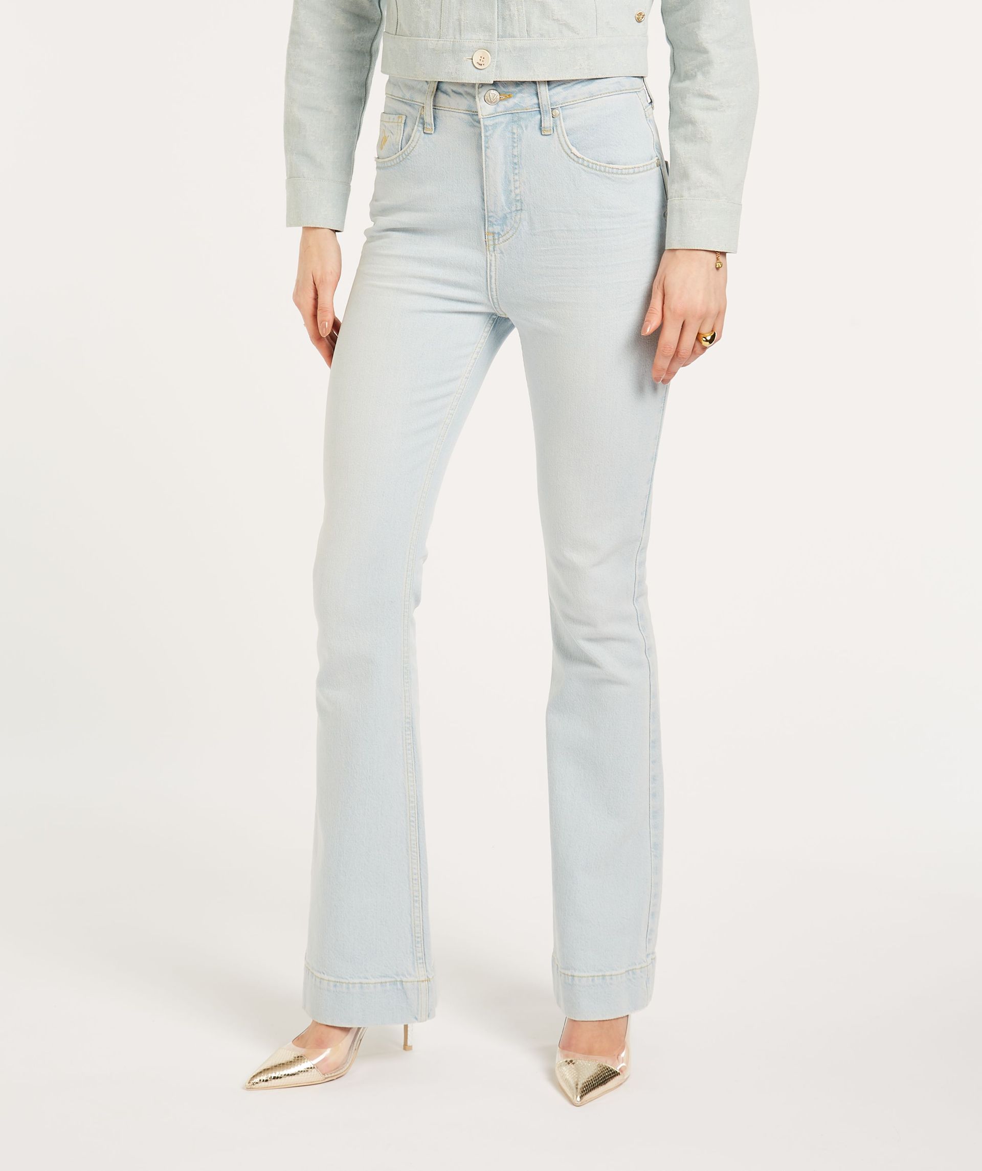JILL fitted high rise flared jeans
