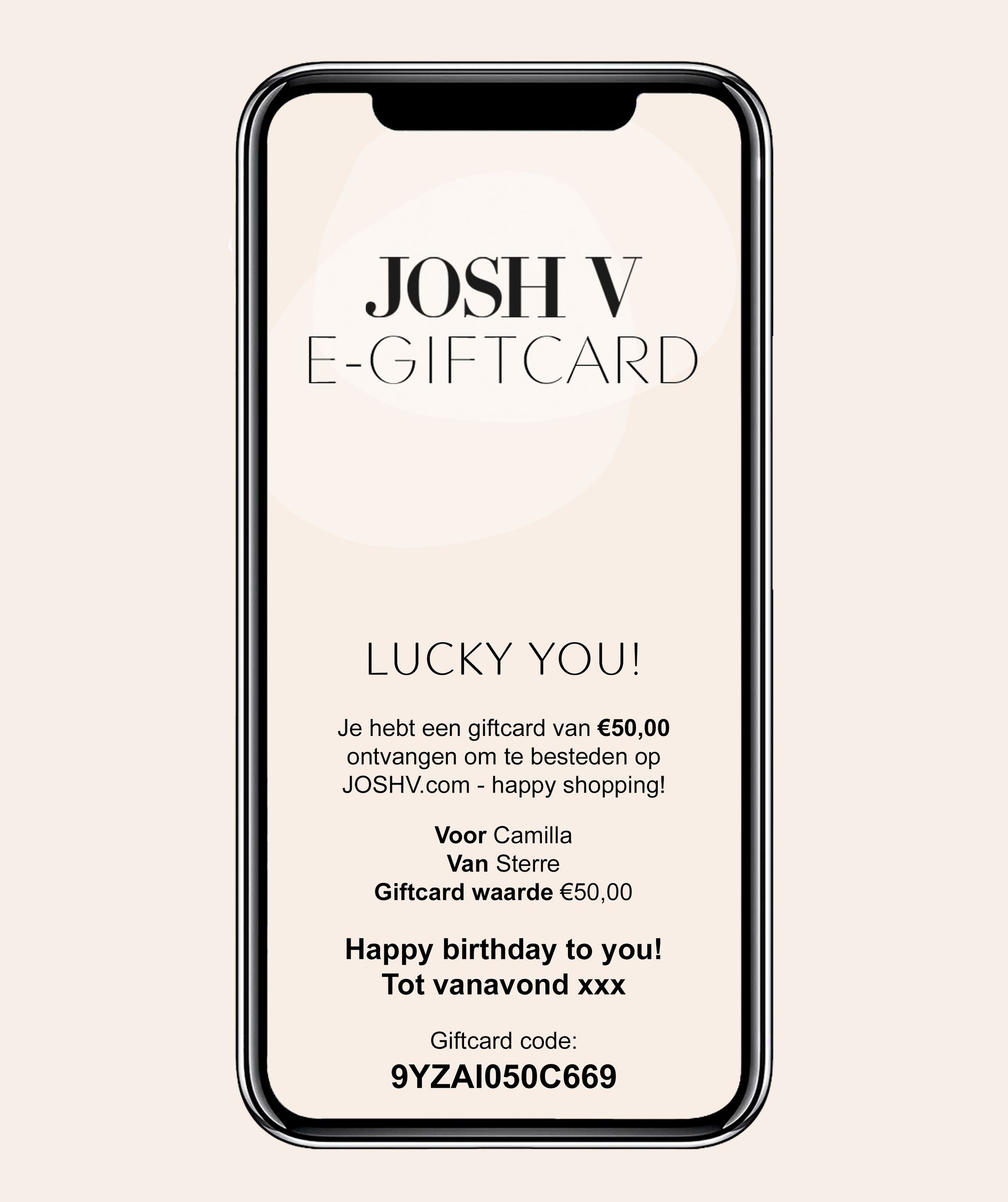 JOSH V E-Giftcard