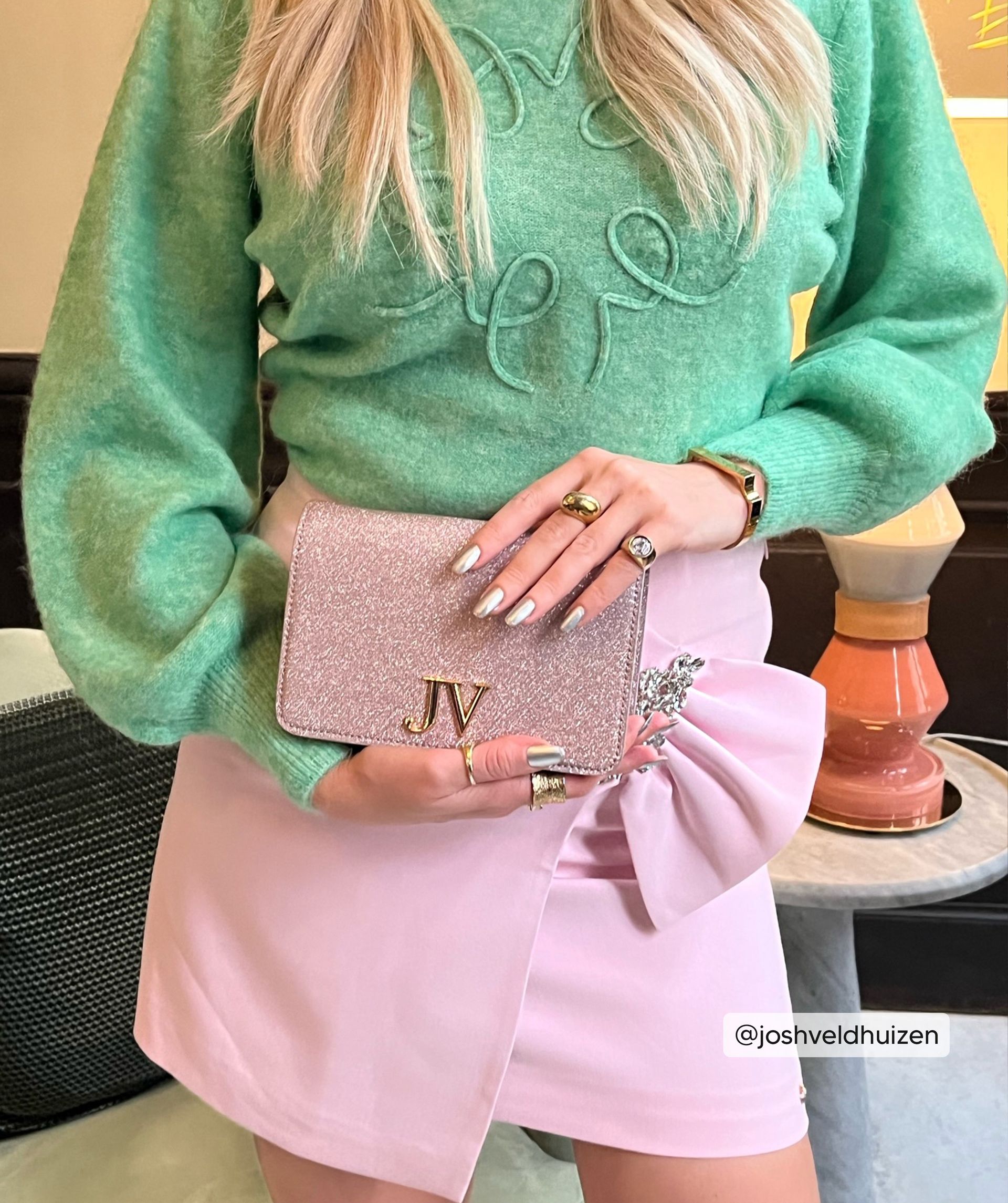 RAIZA crossbody bag with glitter