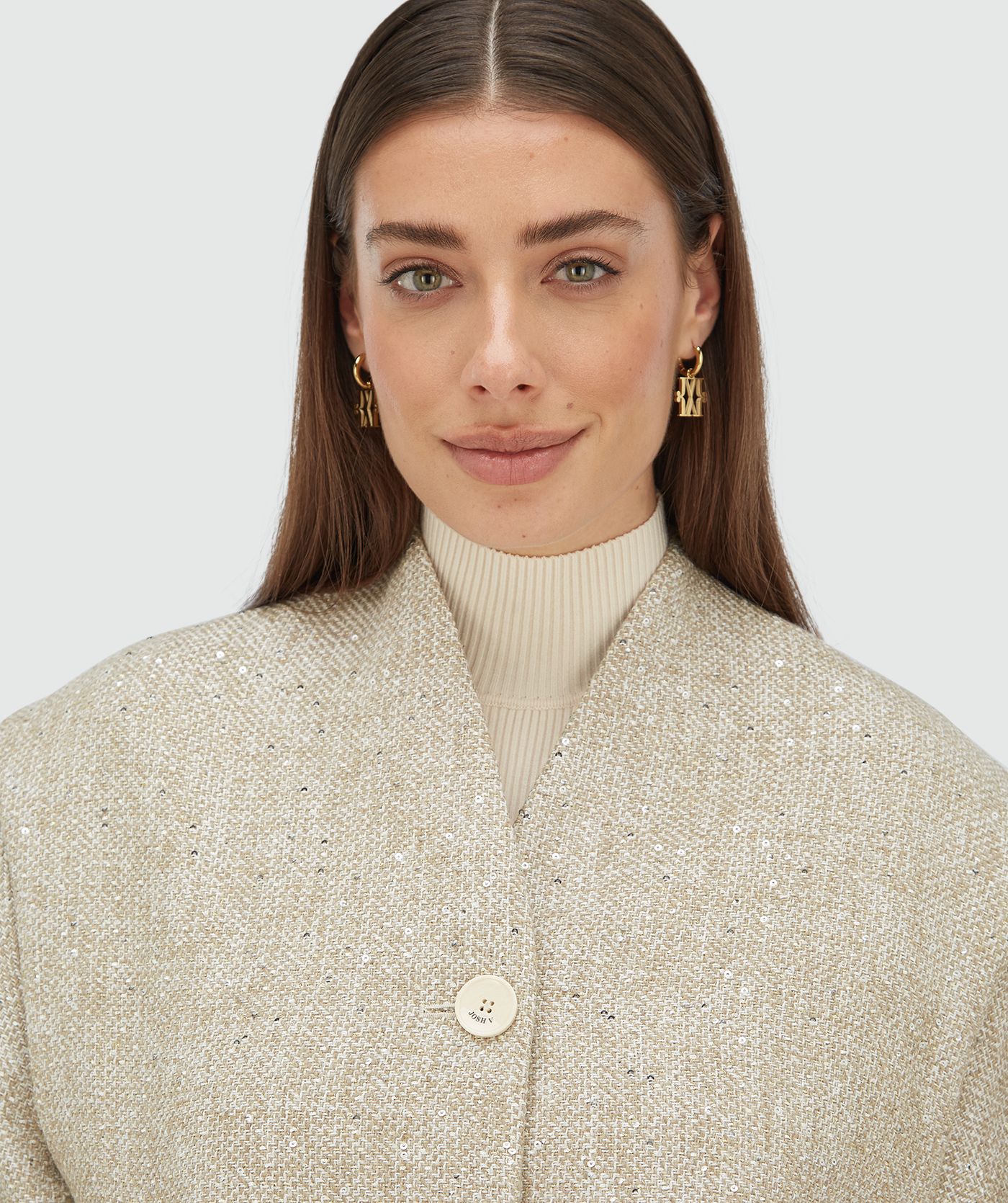 KELLIE oversized bomber jacket with glitter
