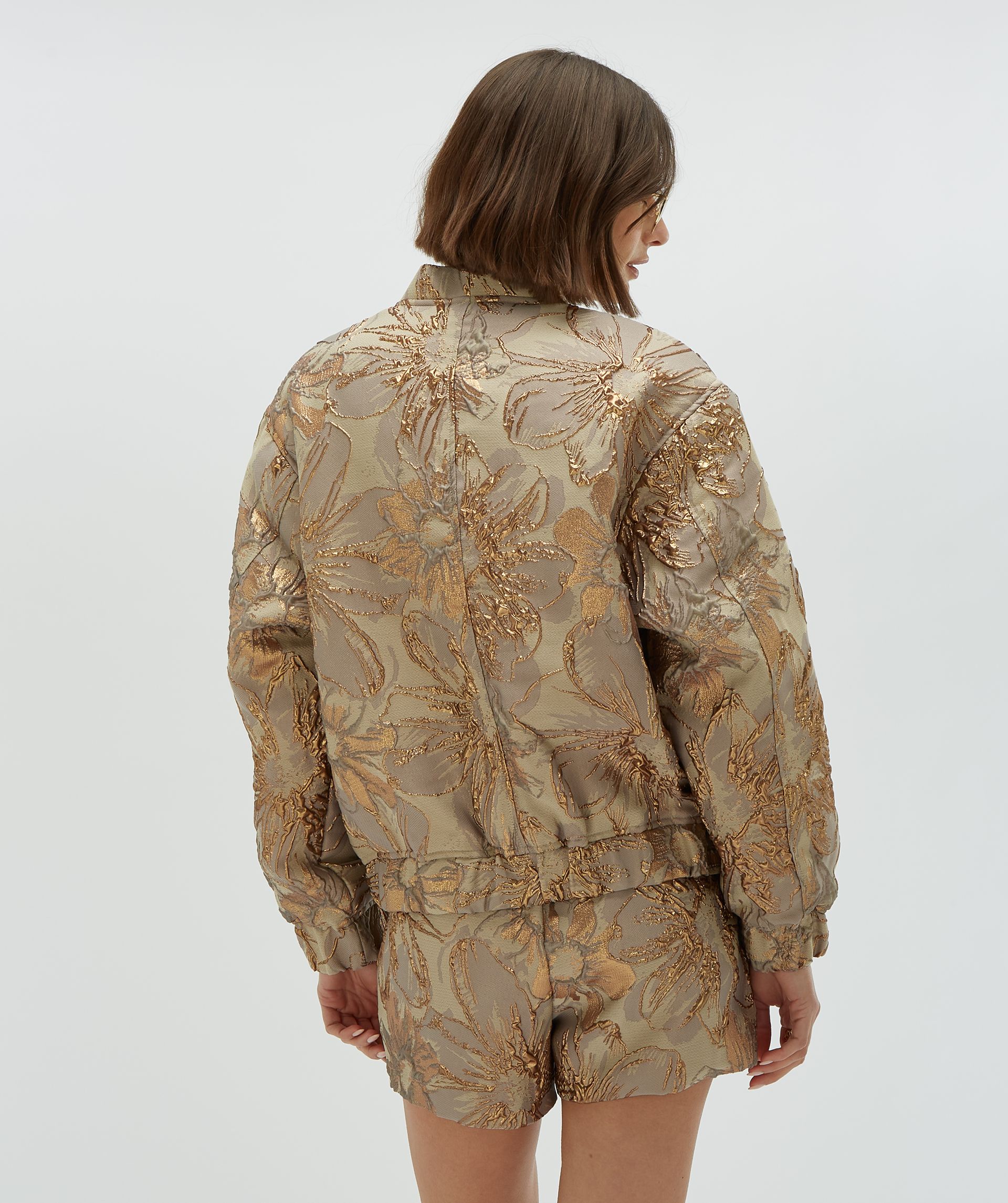 KELSEY oversized bomberjack met metallic details