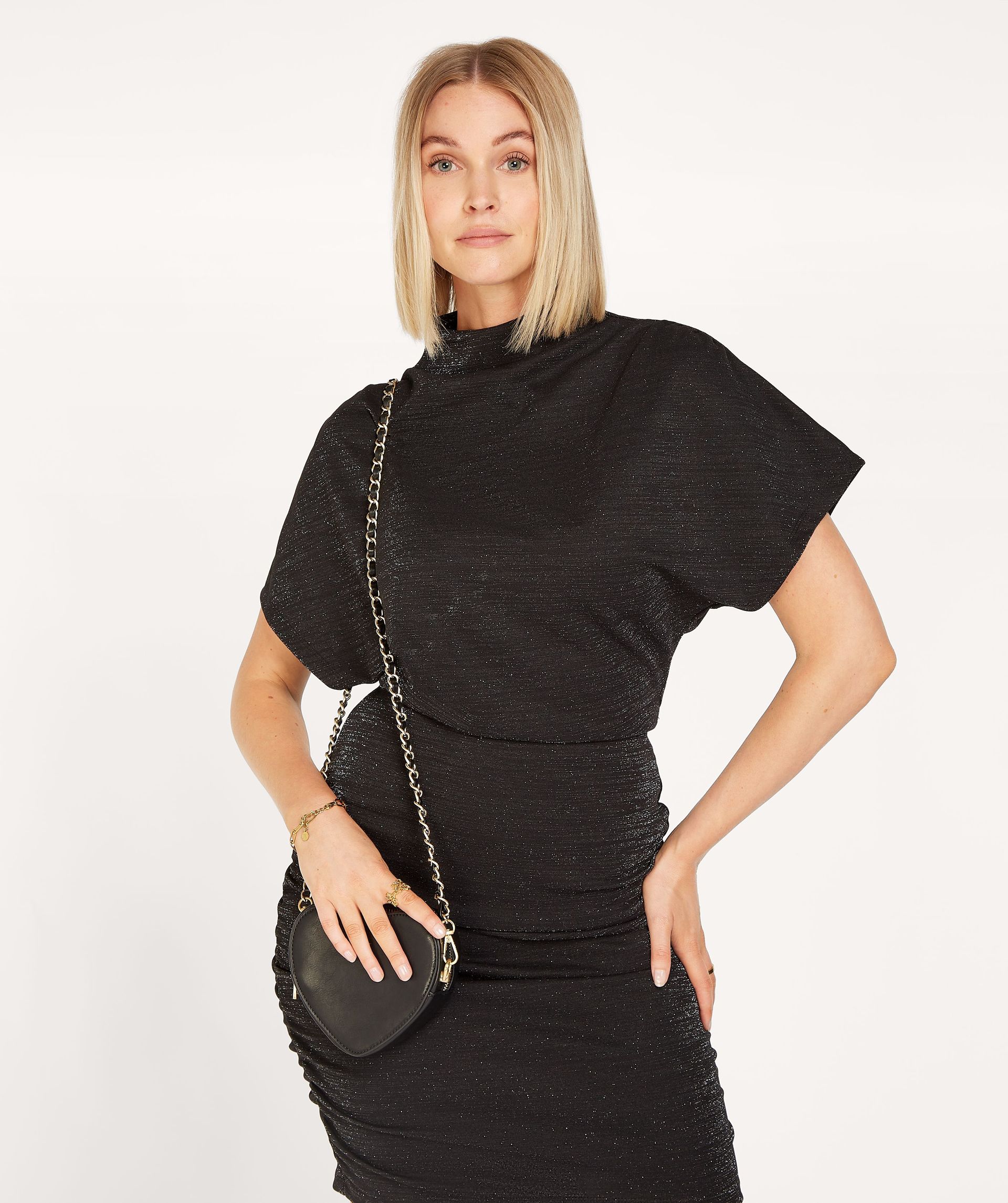 KENNEDY fitted jurk met glitter