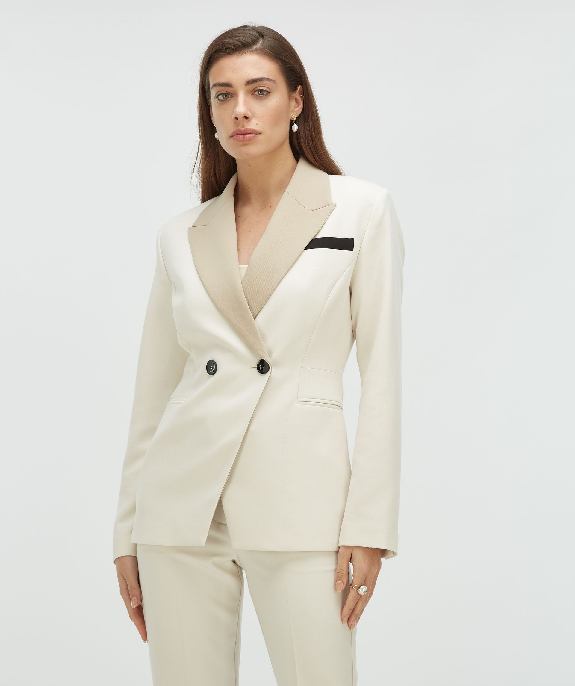 KENNY fitted blazer met contrast effect