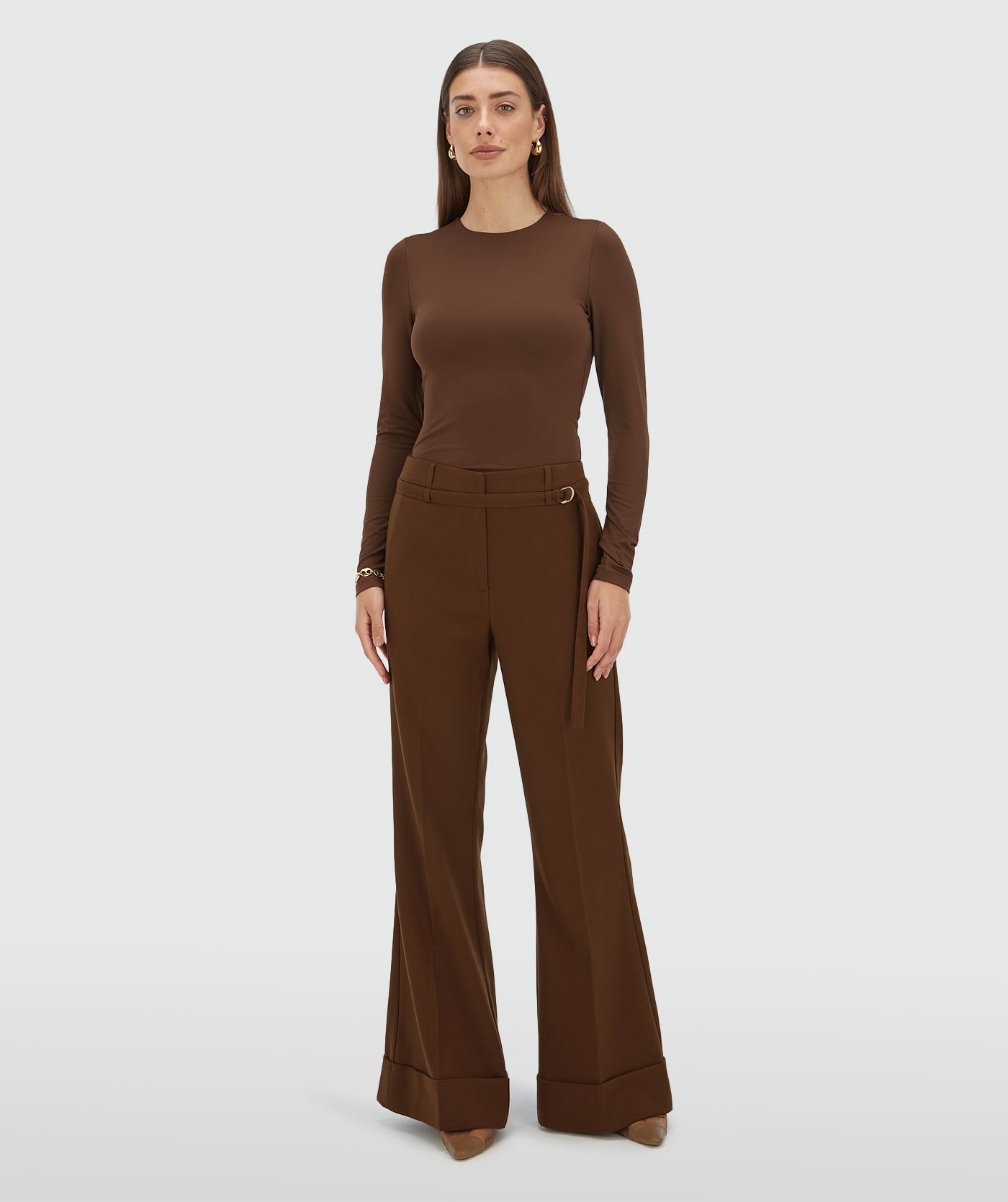 KORIEN mid-rise flared trousers
