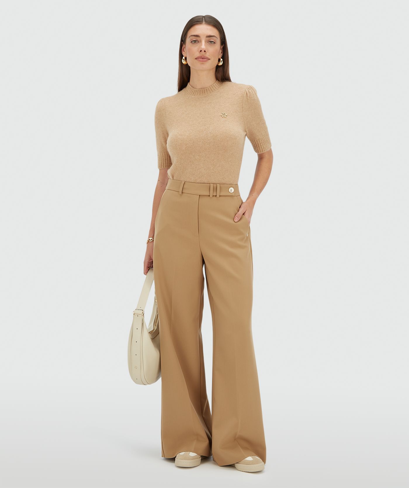 KYRIE mid rise wide leg pantalon