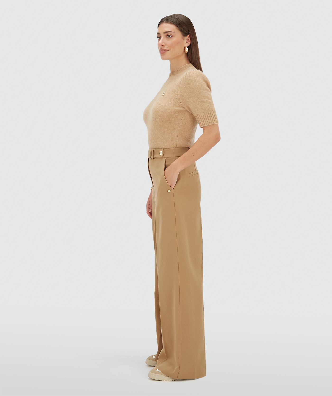 KYRIE mid rise wide leg pantalon