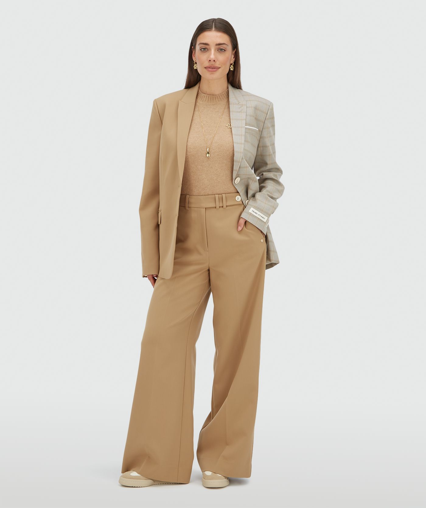 KYRIE mid-rise wide leg trousers