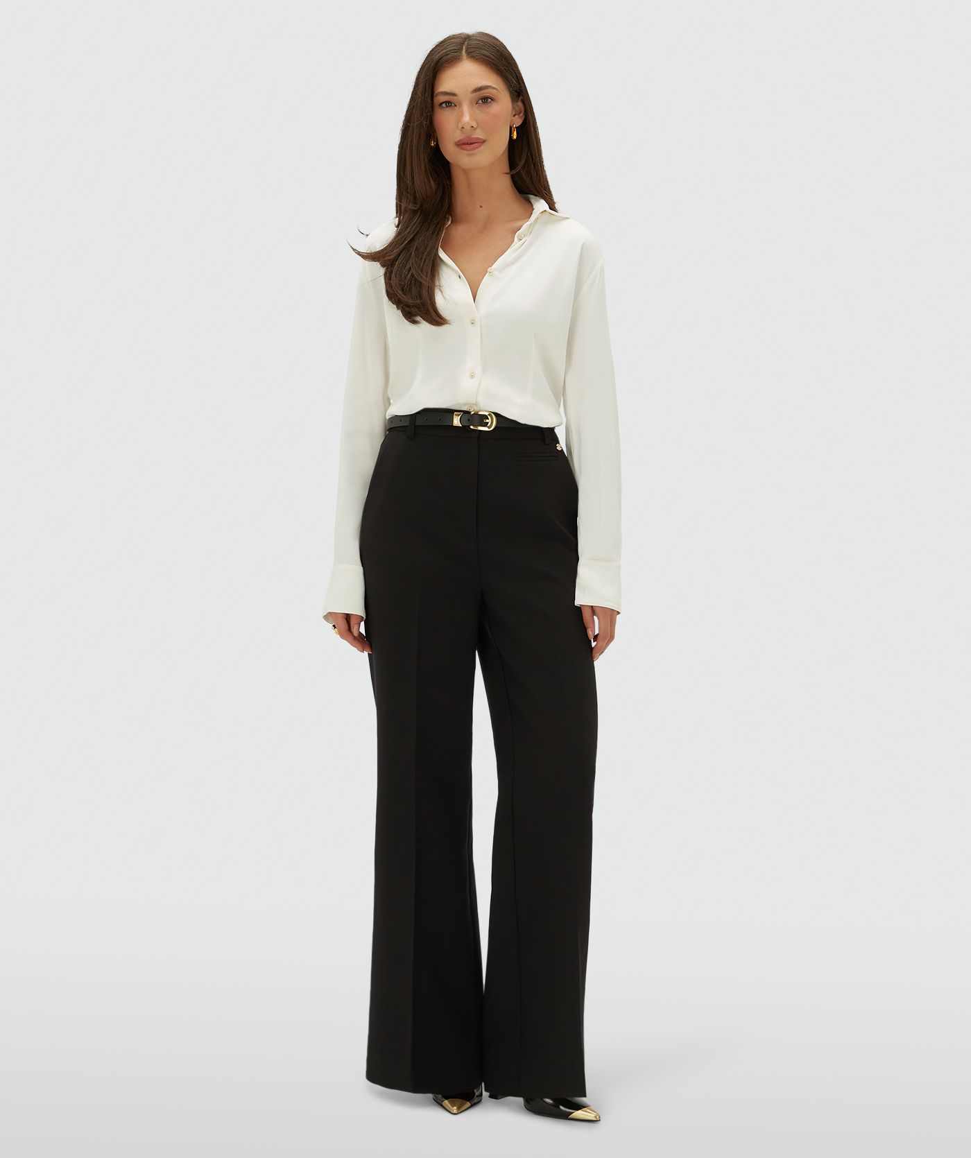 JV-LEIA regular fit satin bodysuit blouse