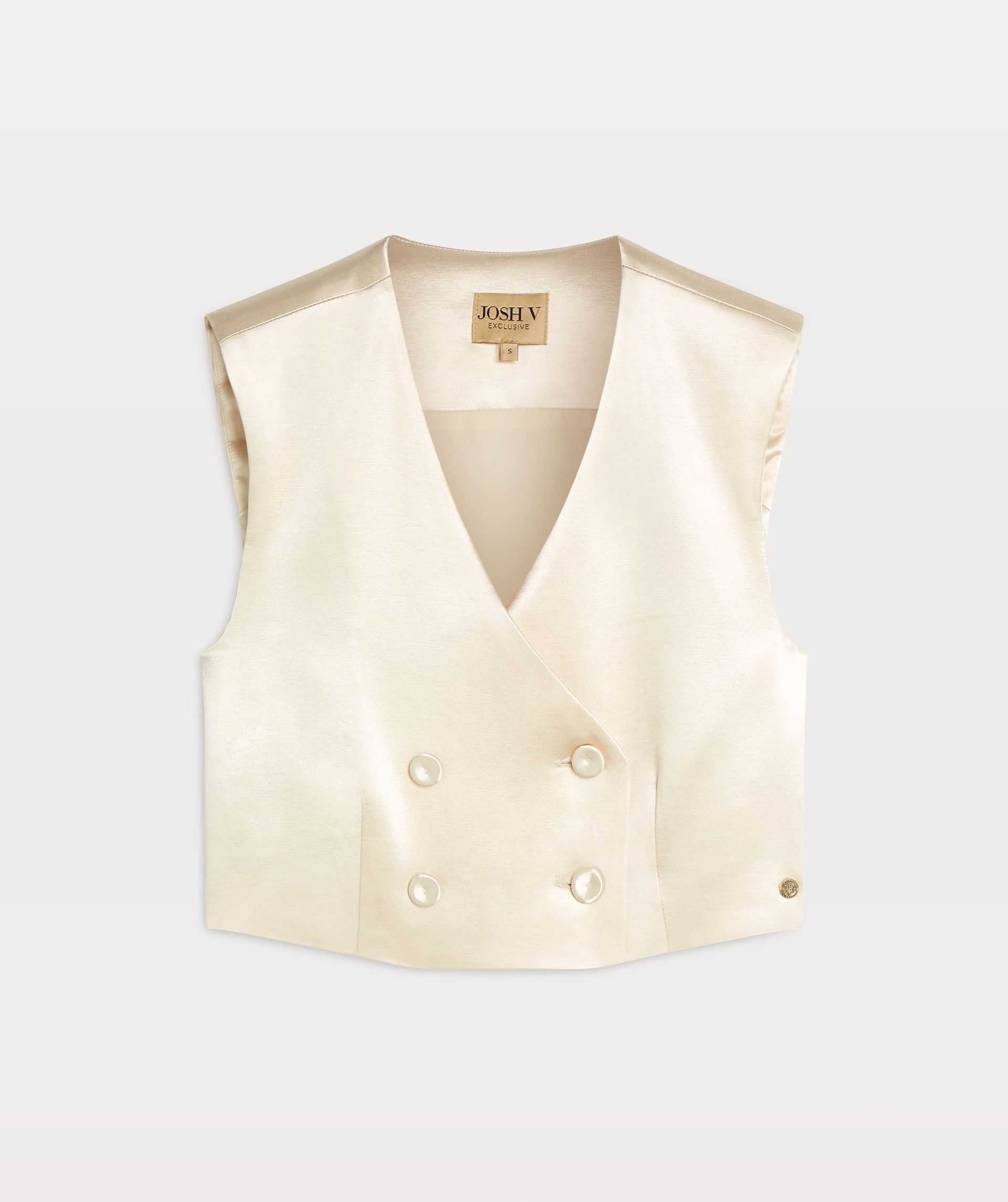 LEVA cropped vest in satin look