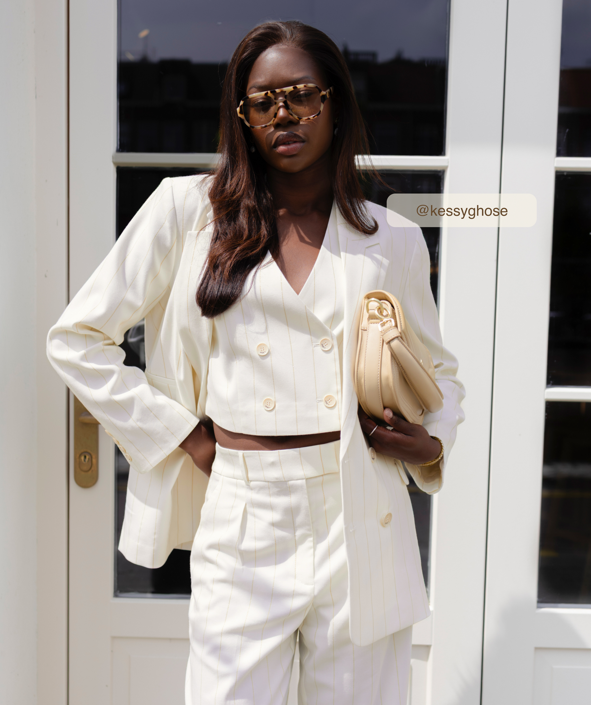 LEVA cropped gilet met lurex