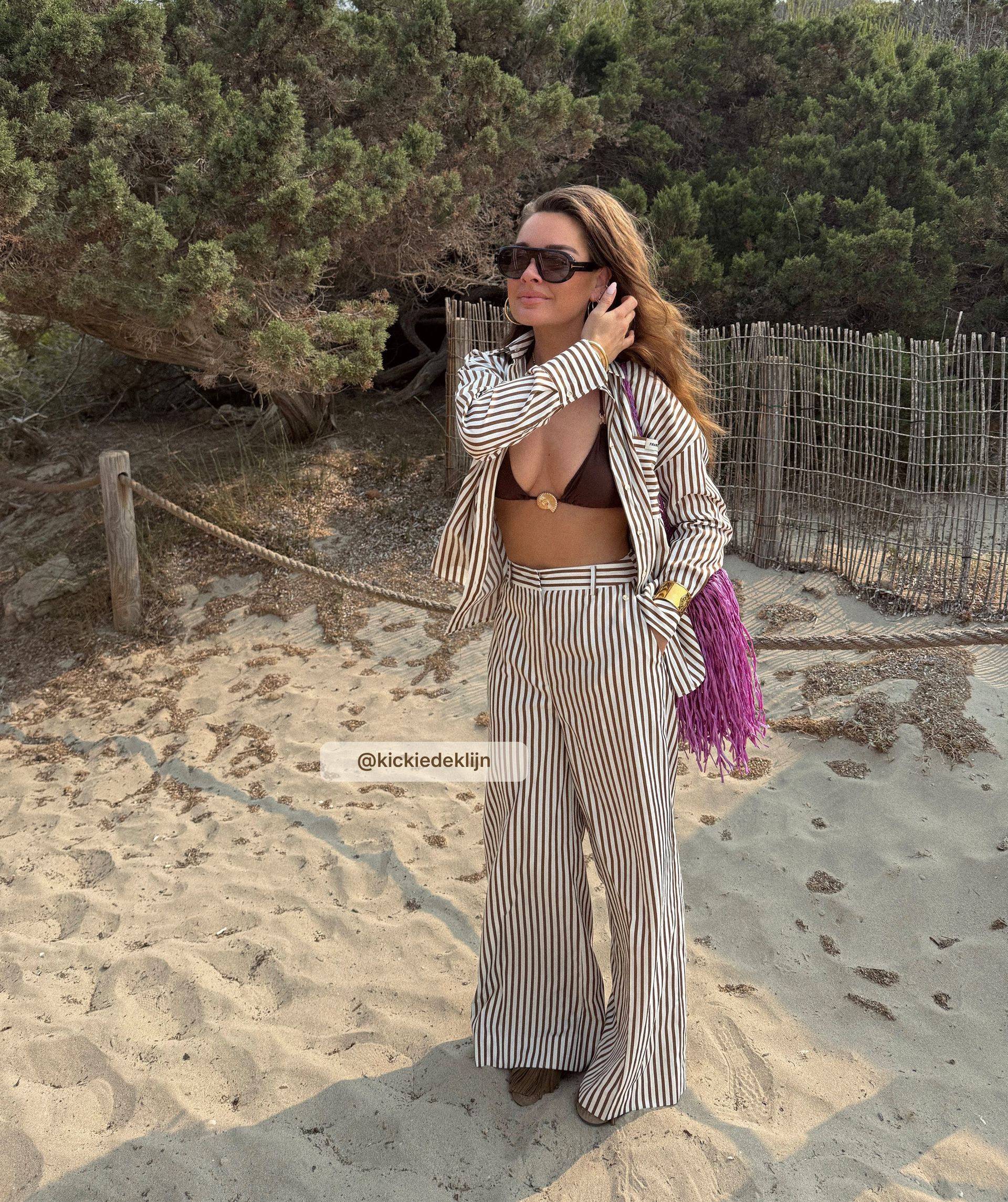LEXX oversized blouse met strepen