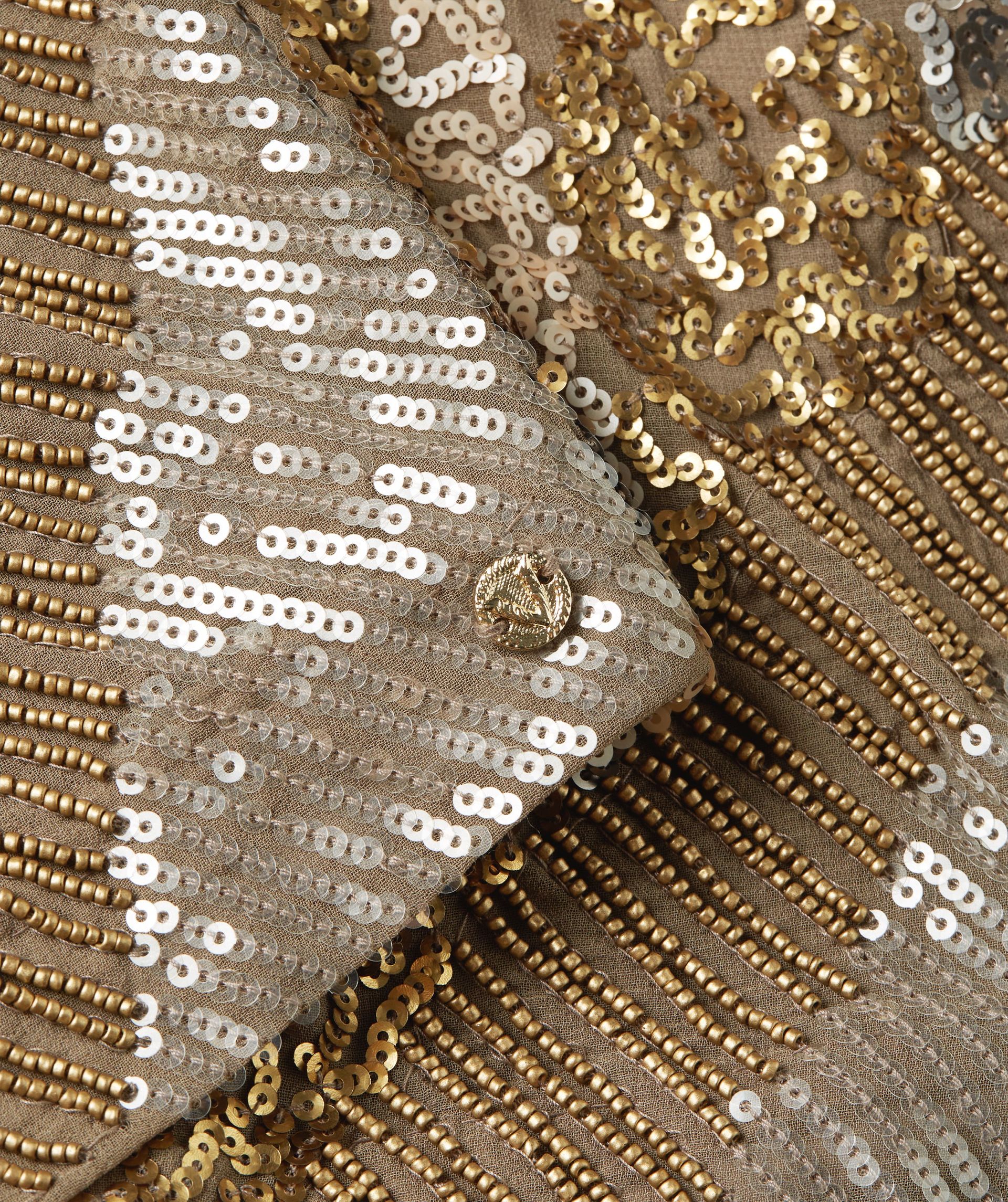 LIEKE high-waisted mini skirt with sequins and beads
