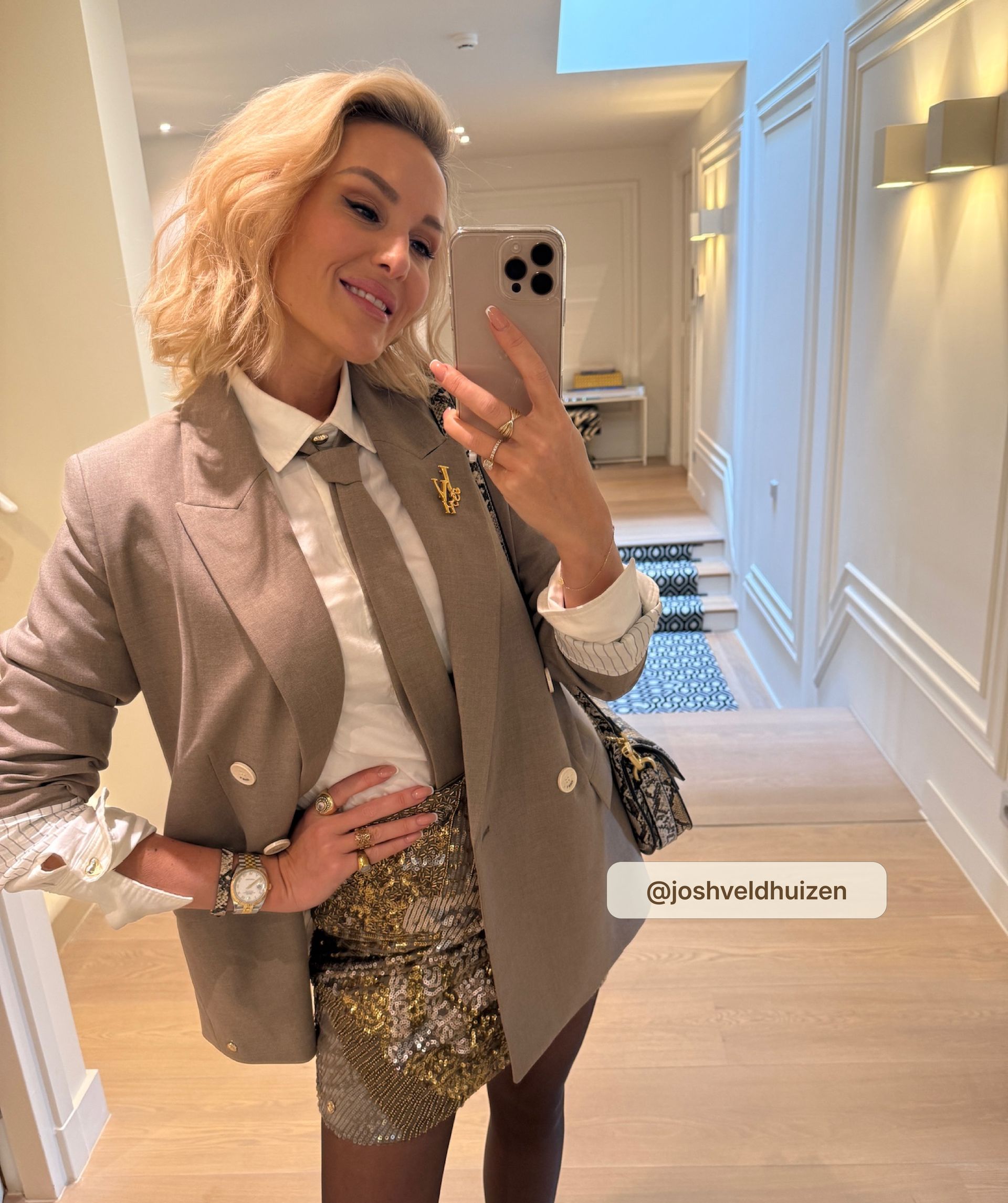 LIEKE high waisted mini rok met pailletten en kralen