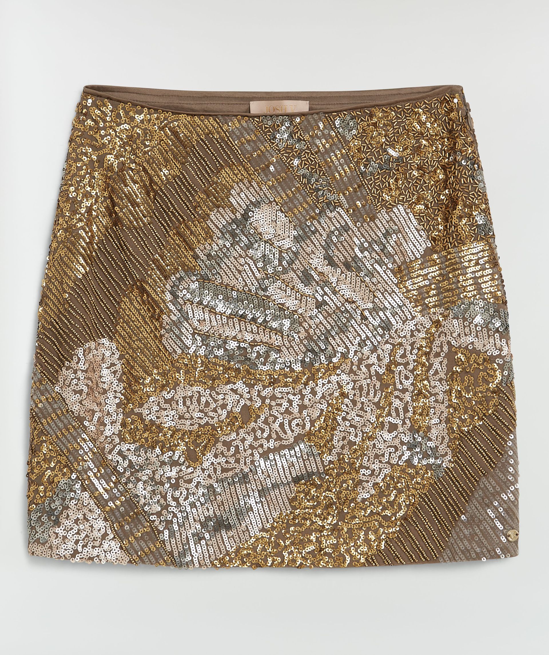 LIEKE high-waisted mini skirt with sequins and beads