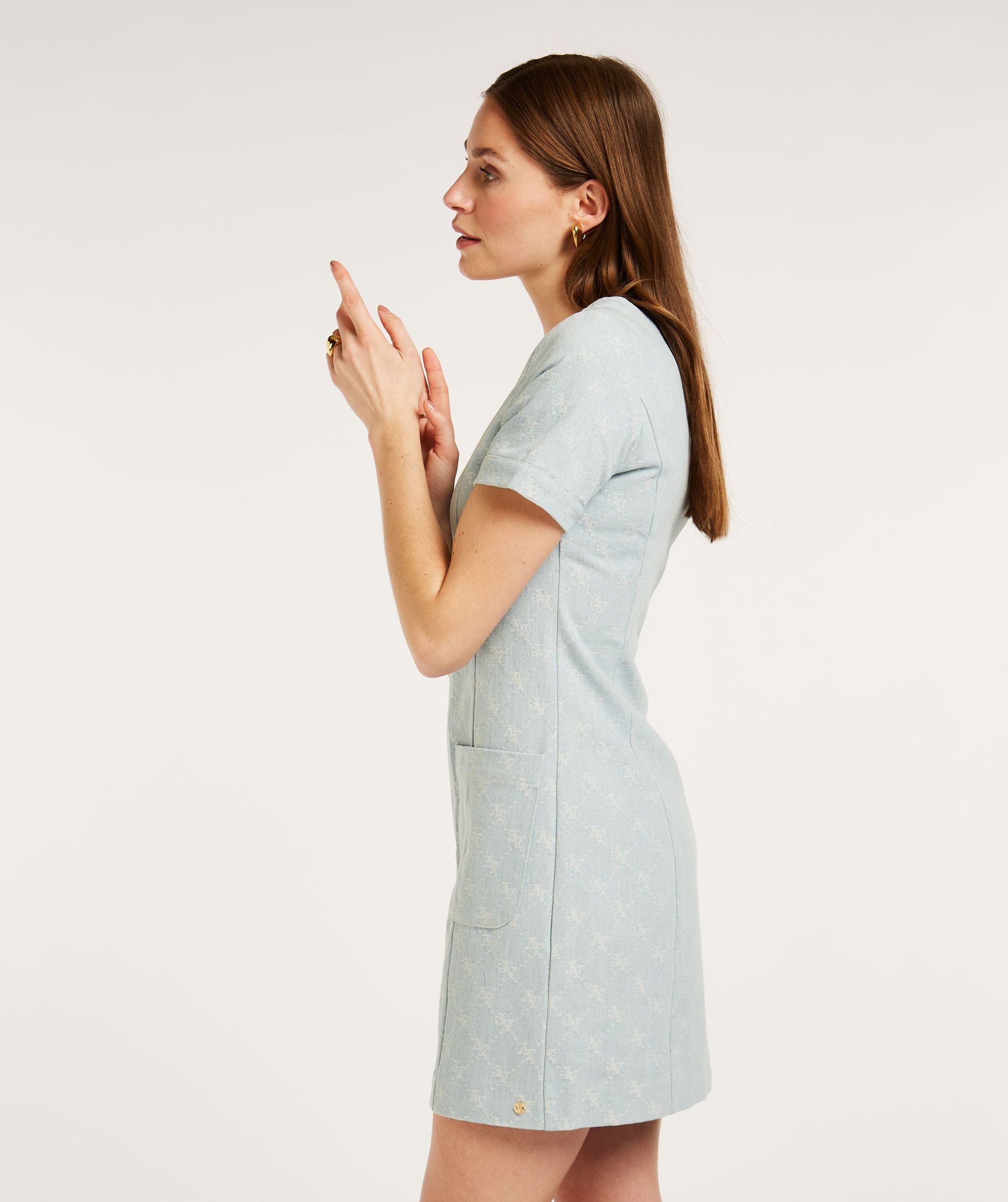 LONNEKE fitted denim dress with logo