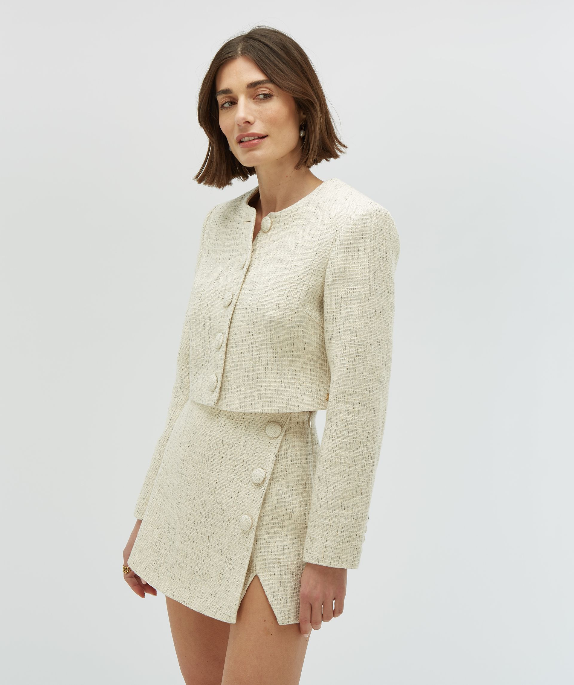 LOTTI bouclé skort met lurex