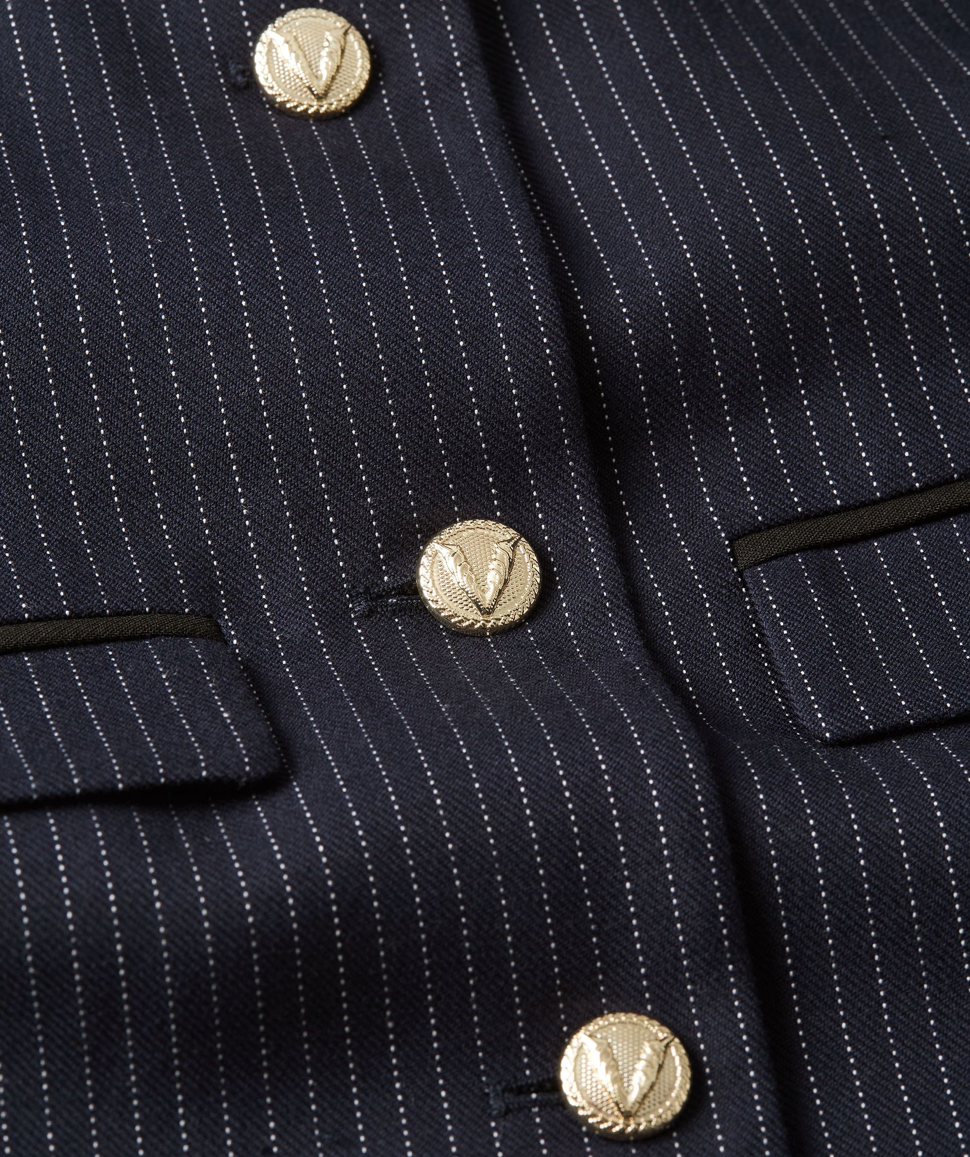 LOUIS cropped blazer met pinstripe