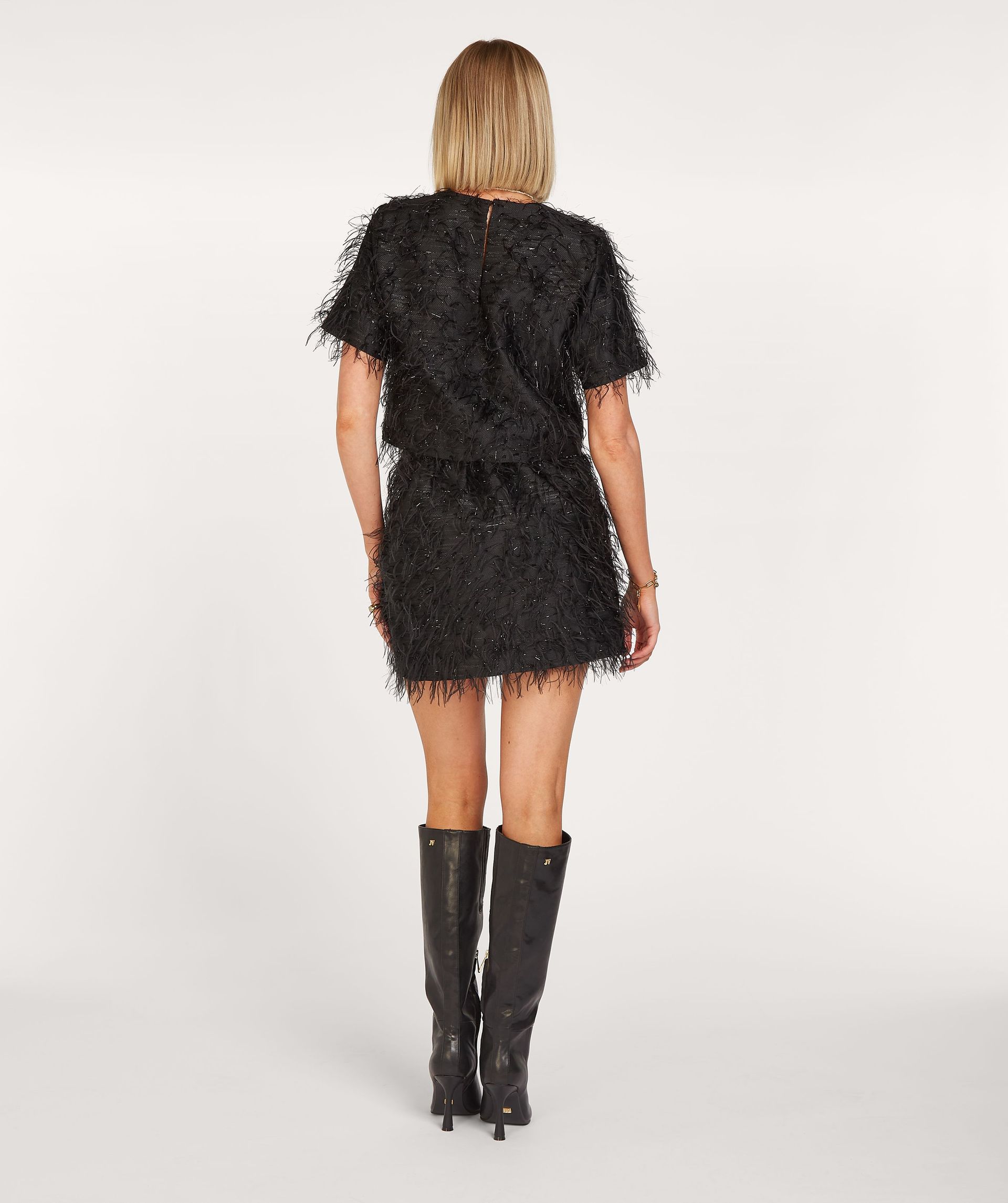 LOUKA high rise mini rok met lurex