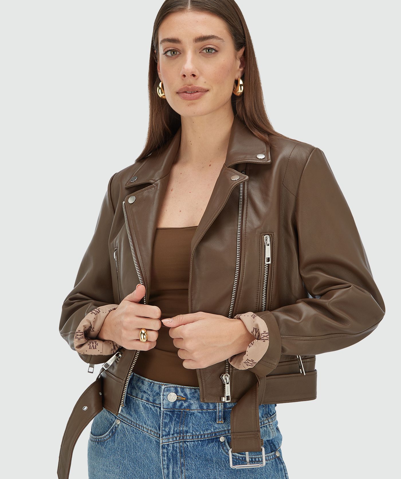 LUA regular fit jacket van leer