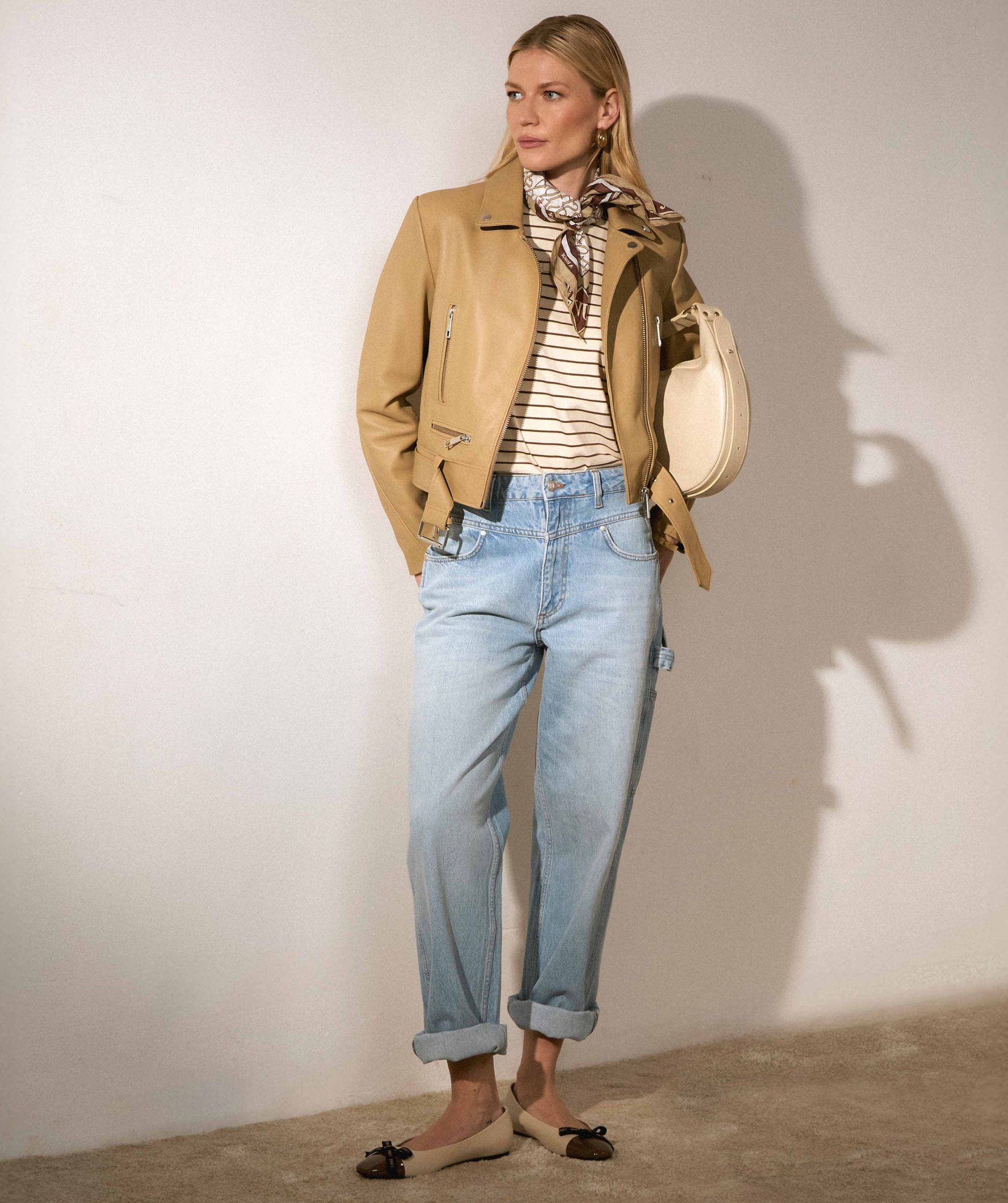 LUA regular fit jacket van leer