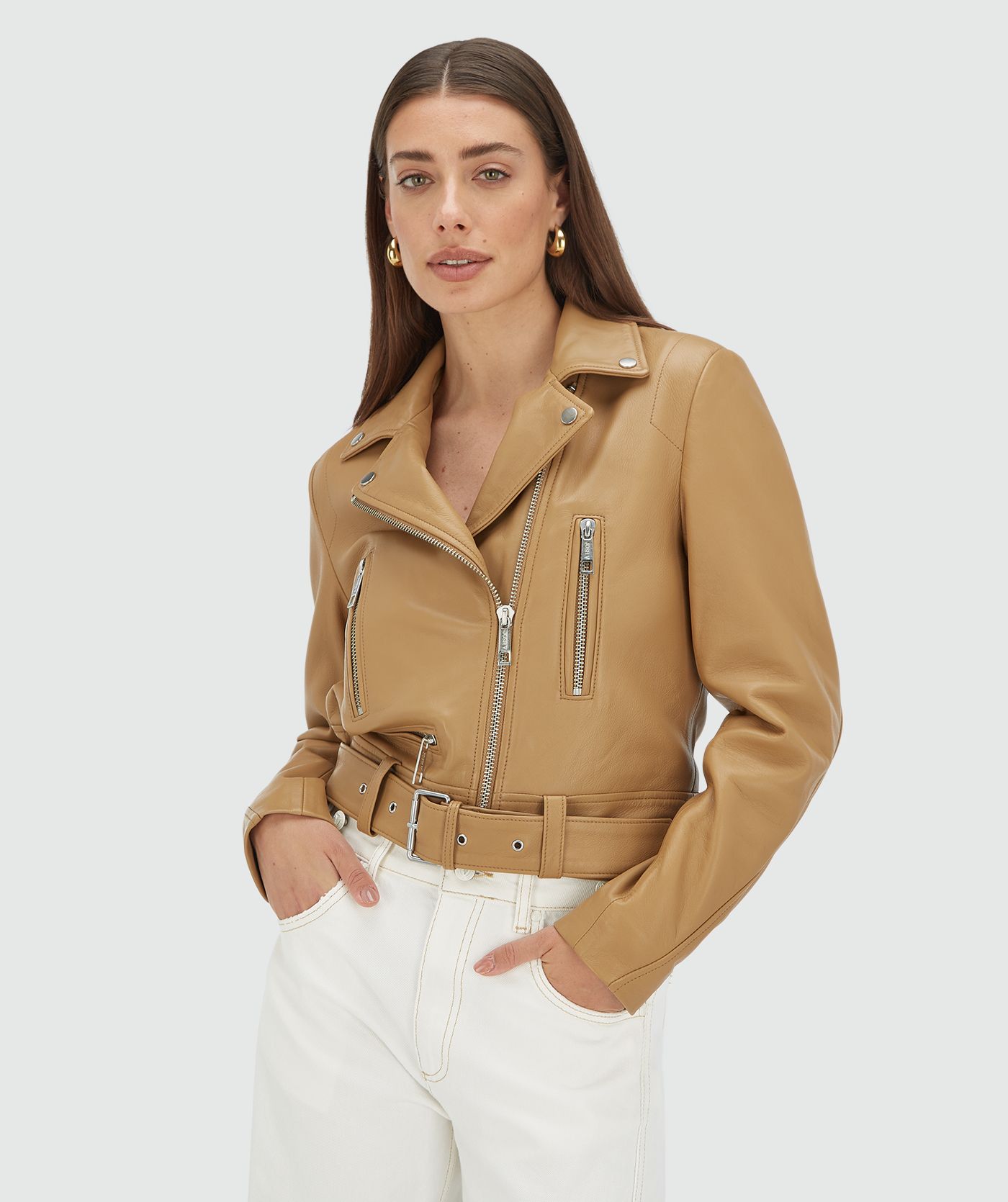 LUA regular fit jacket van leer