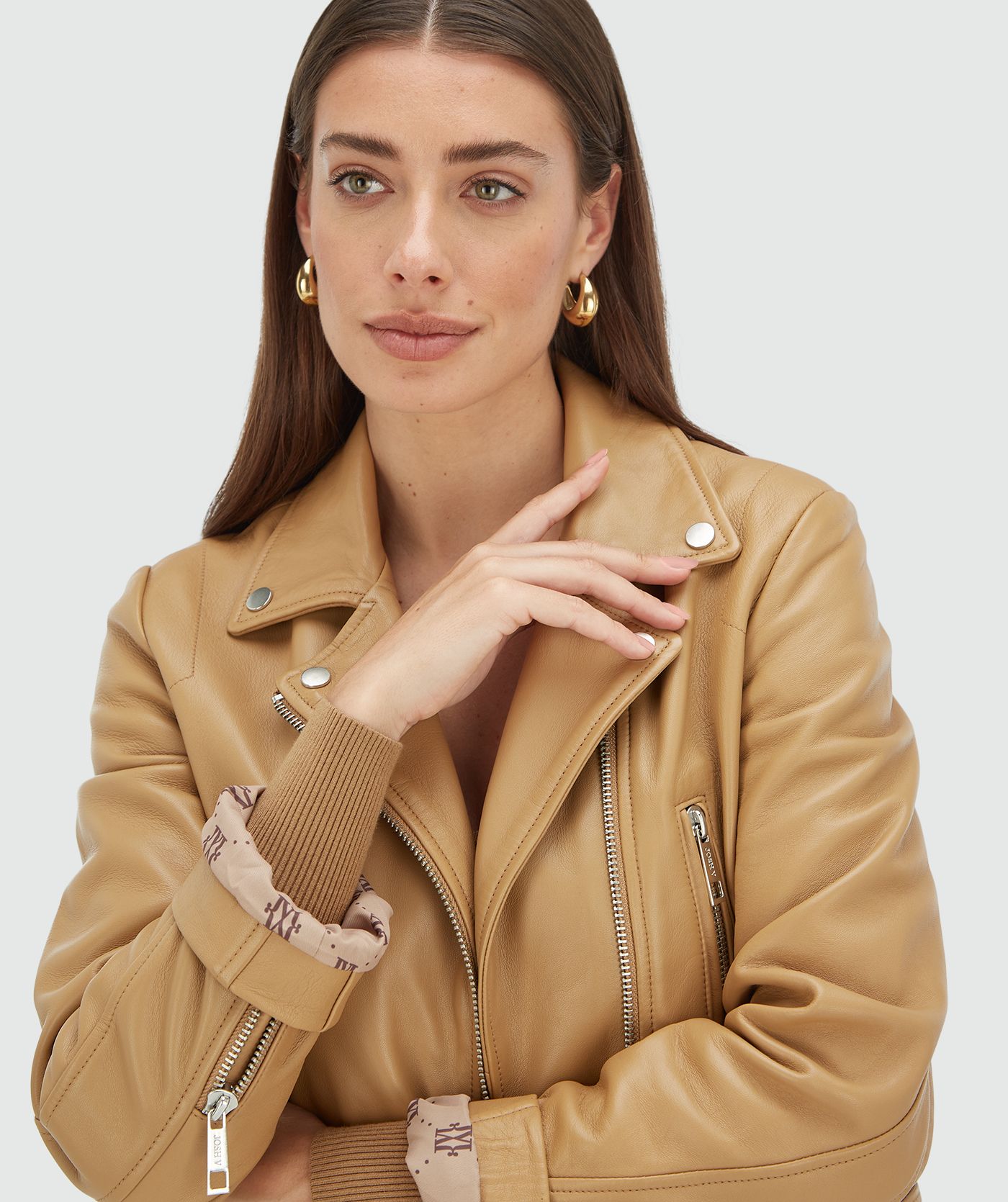 LUA regular fit jacket van leer