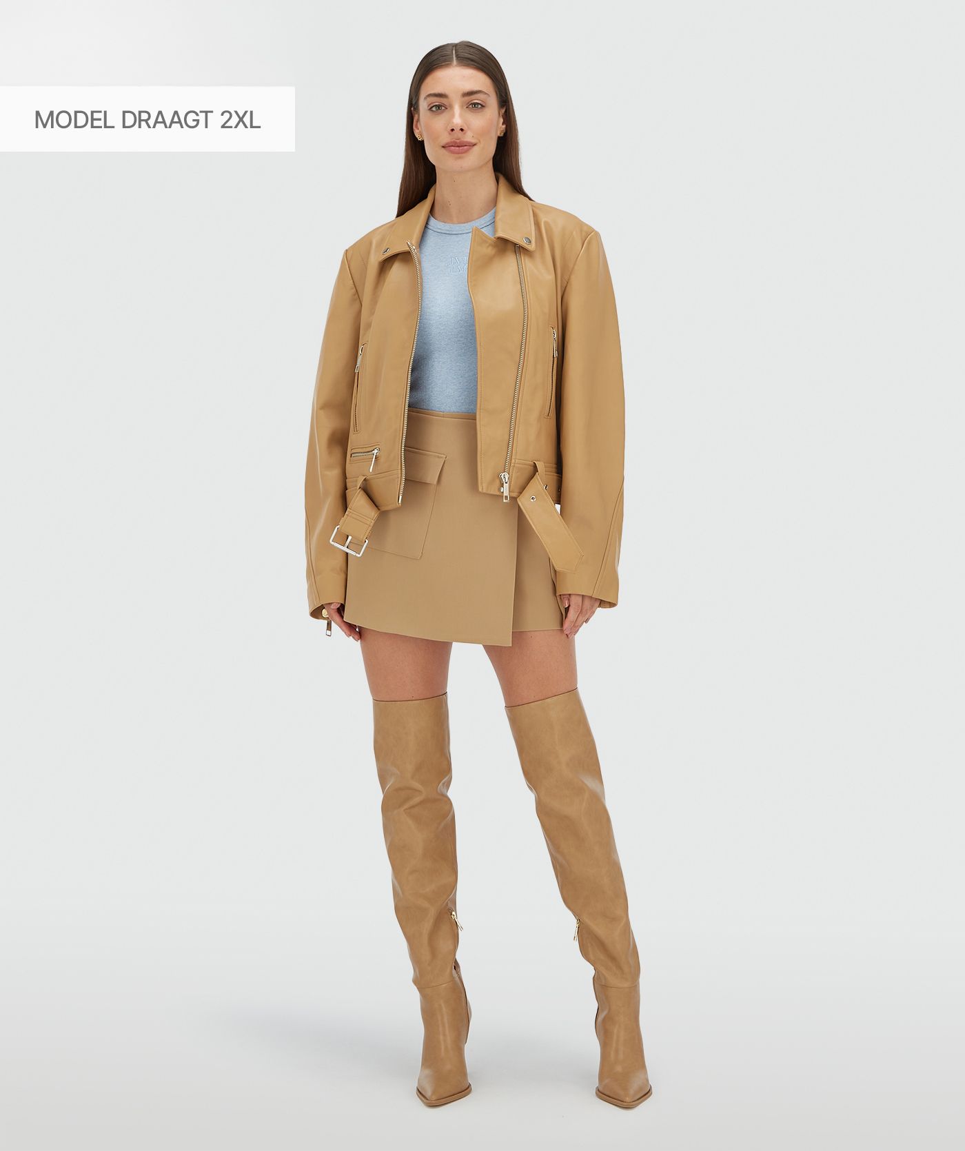 LUA regular fit jacket van leer
