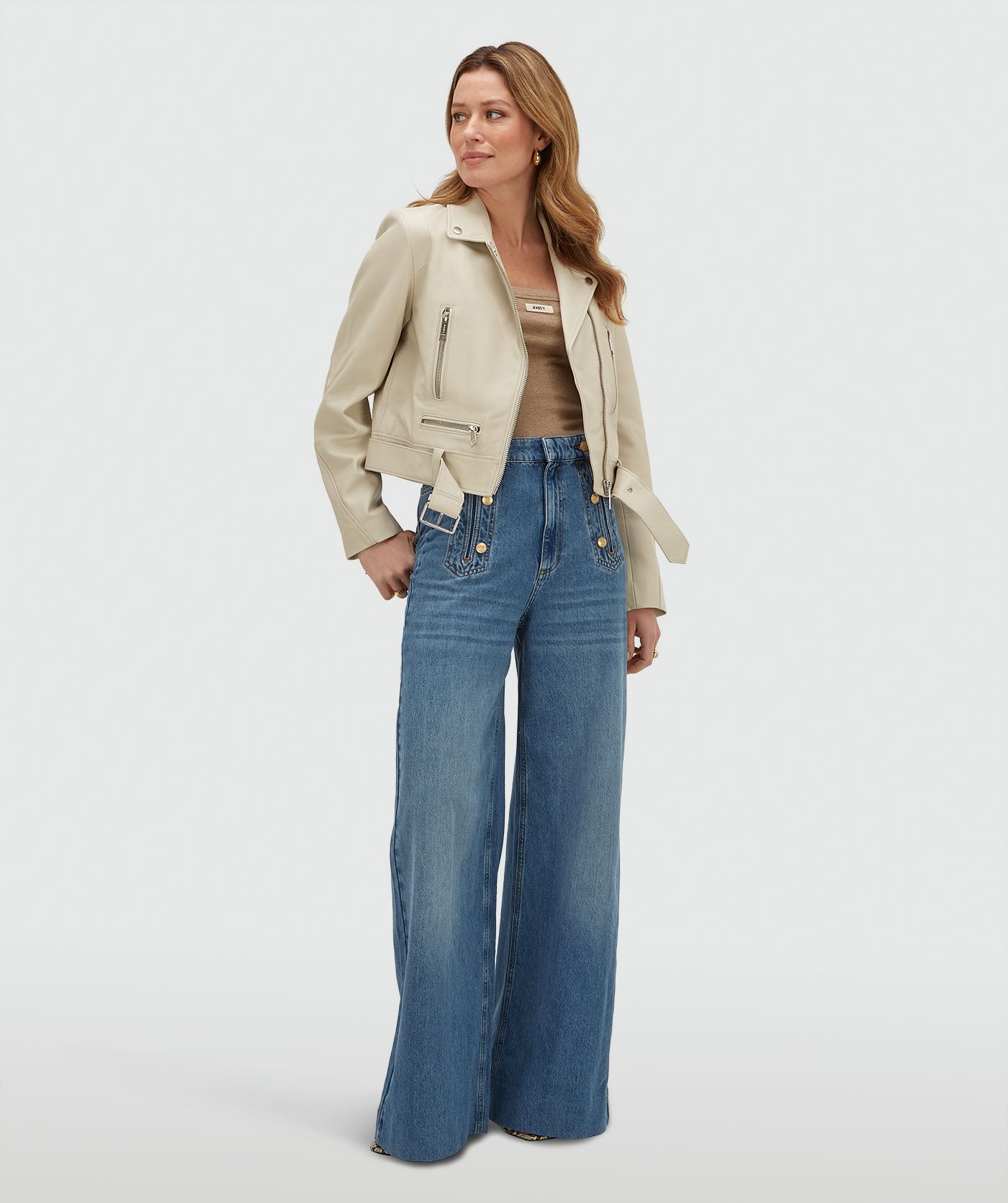 LUA regular fit leather jacket