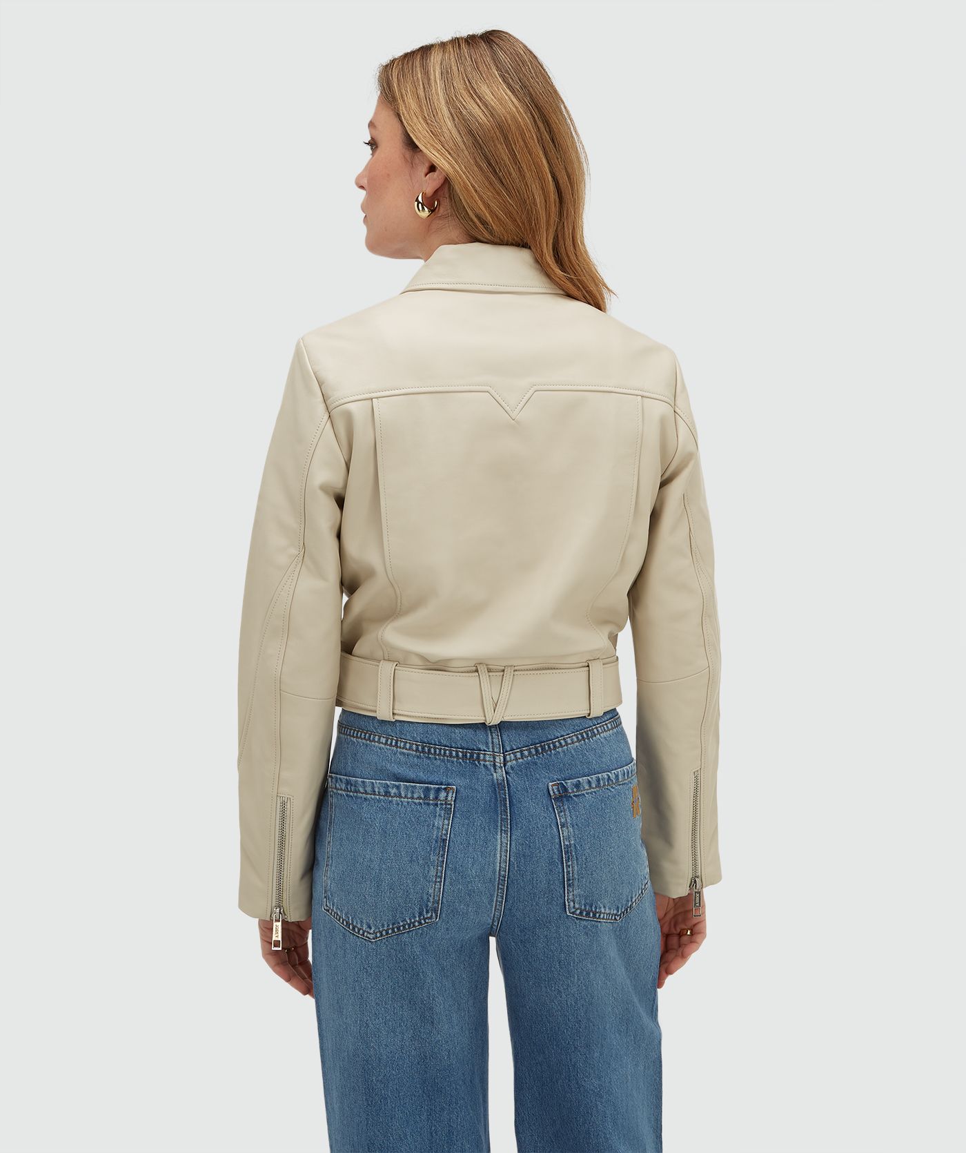 LUA regular fit leather jacket