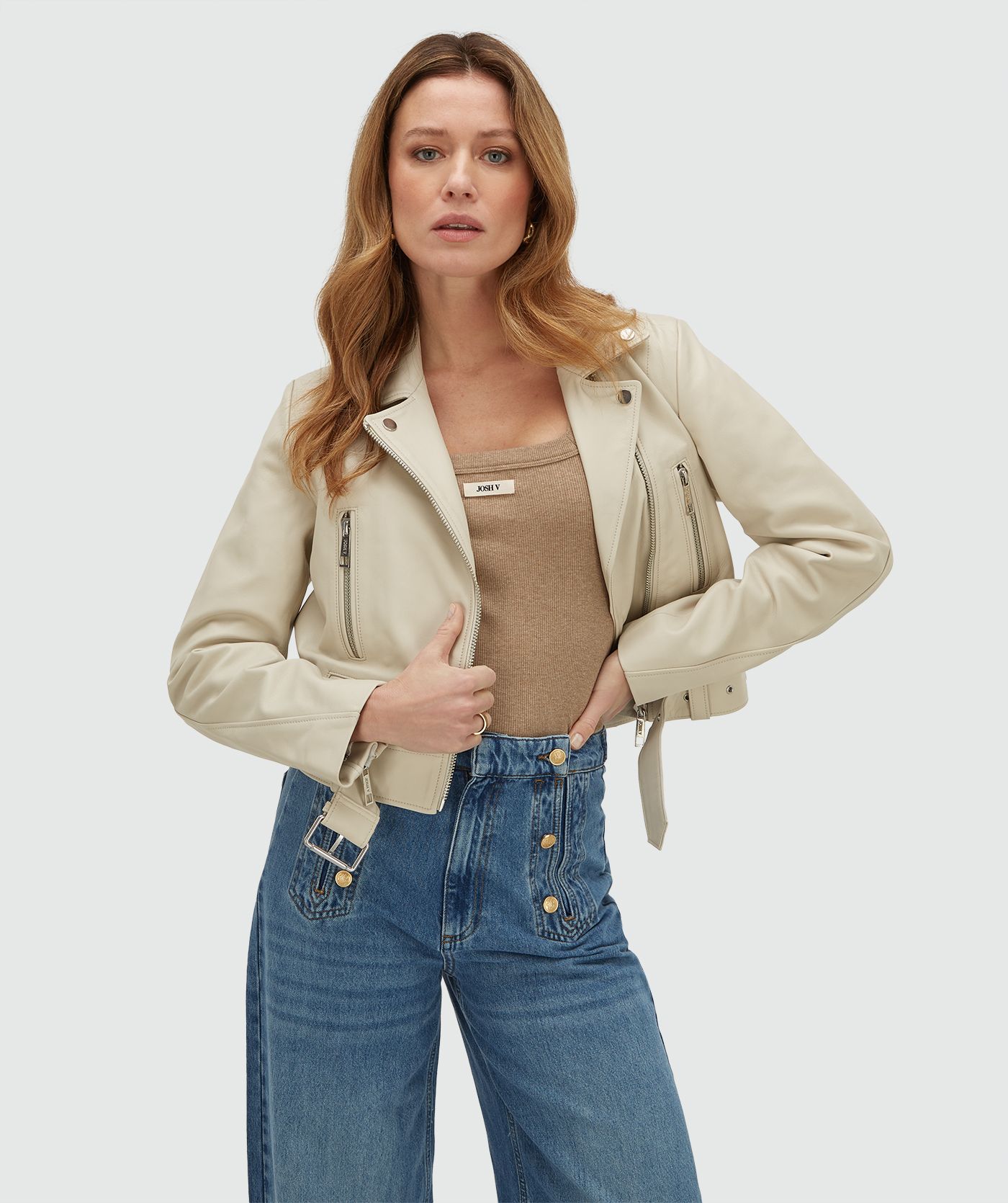LUA regular fit leather jacket