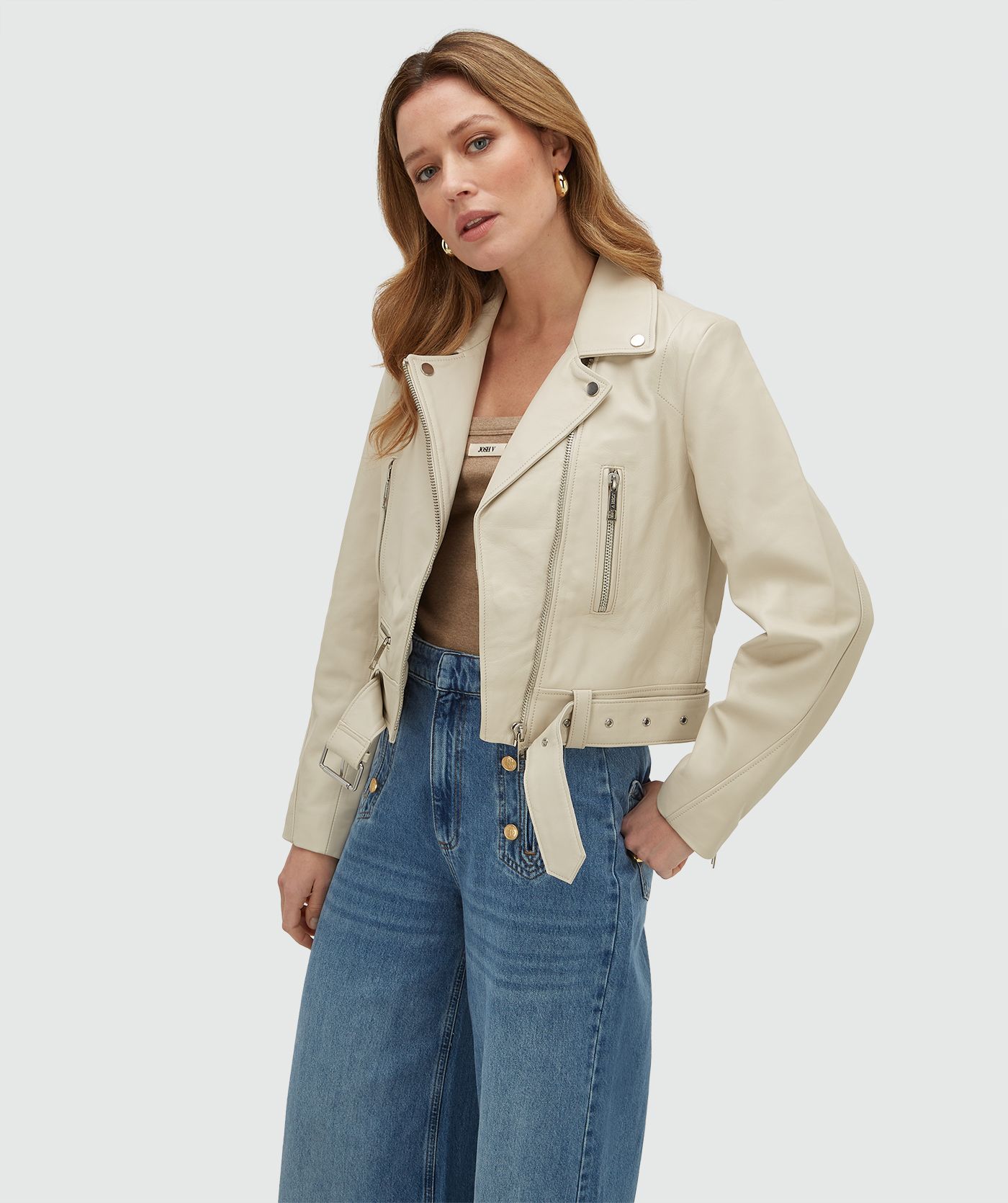 LUA regular fit leather jacket