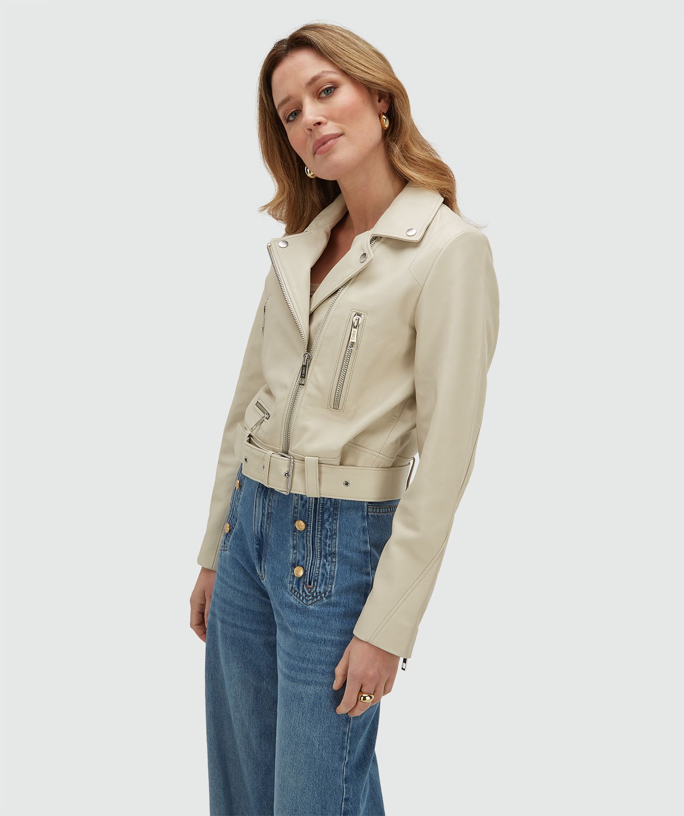 LUA regular fit leather jacket